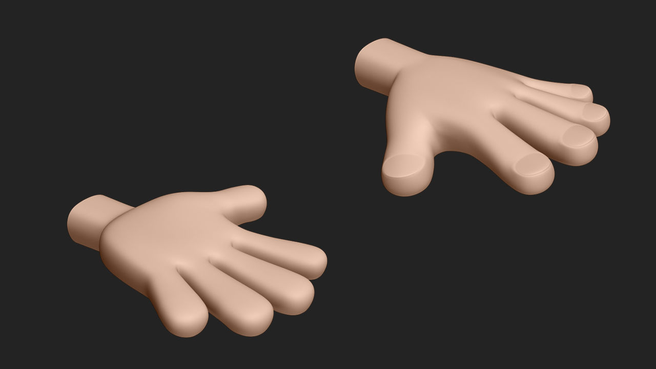 Hand Human Low-poly 3D model_2
