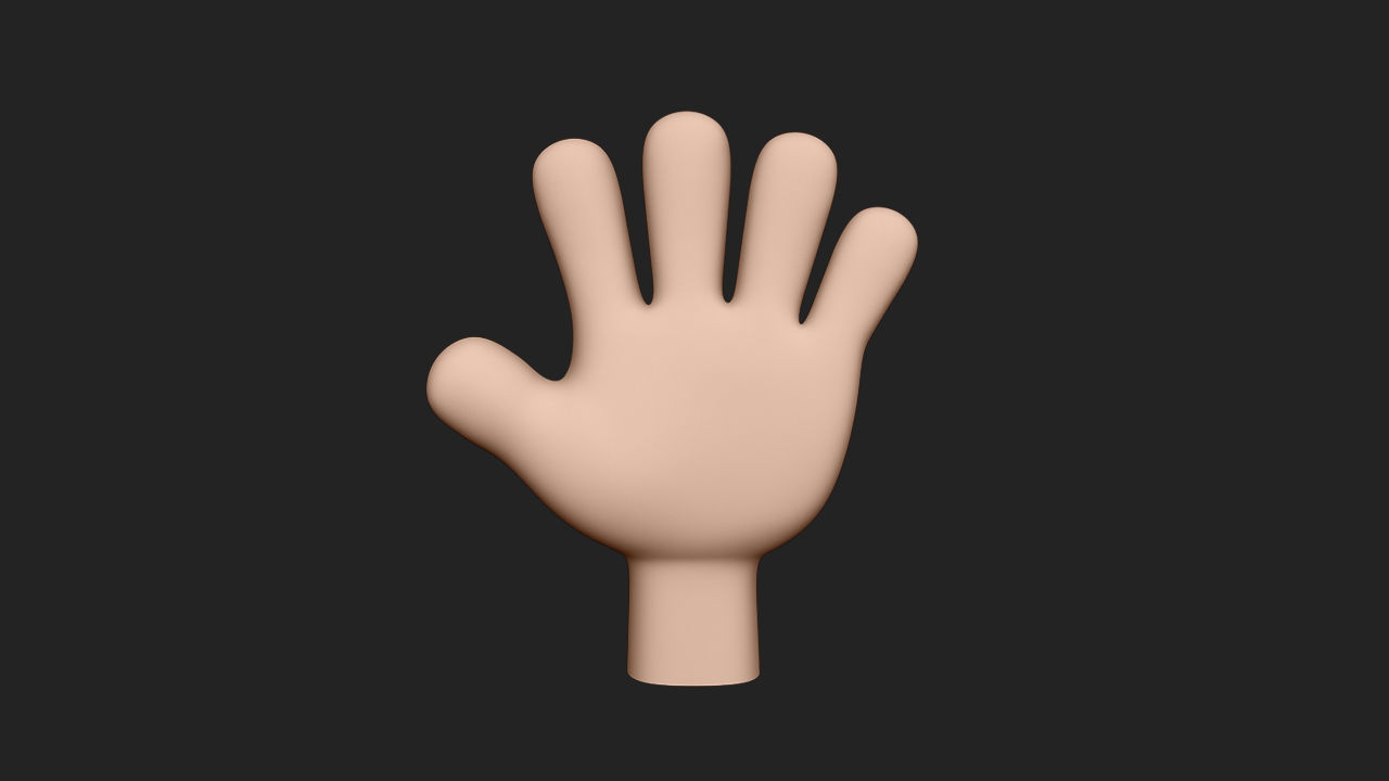 Hand Human Low-poly 3D model_7