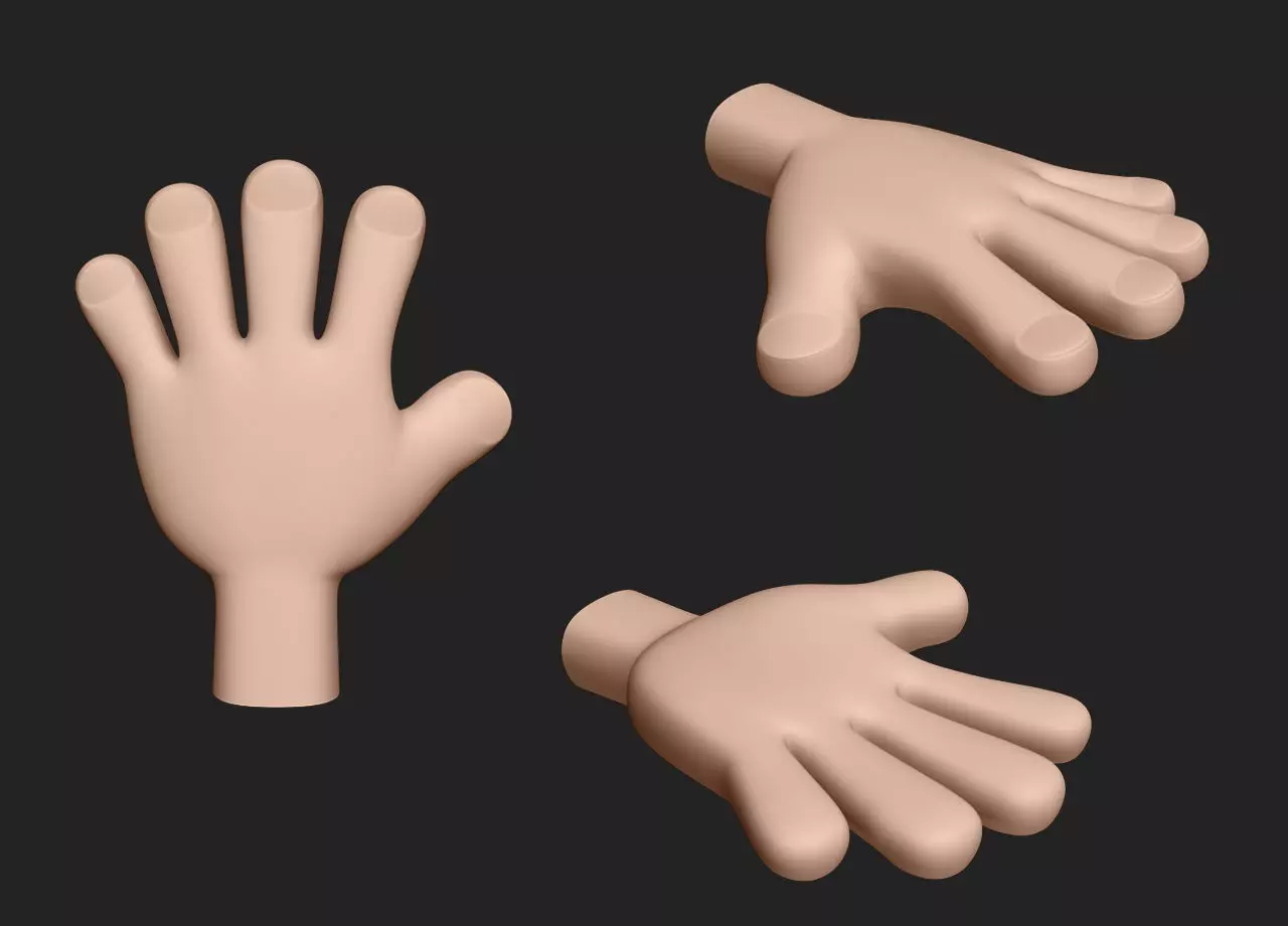 Hand Human Low-poly 3D model_0
