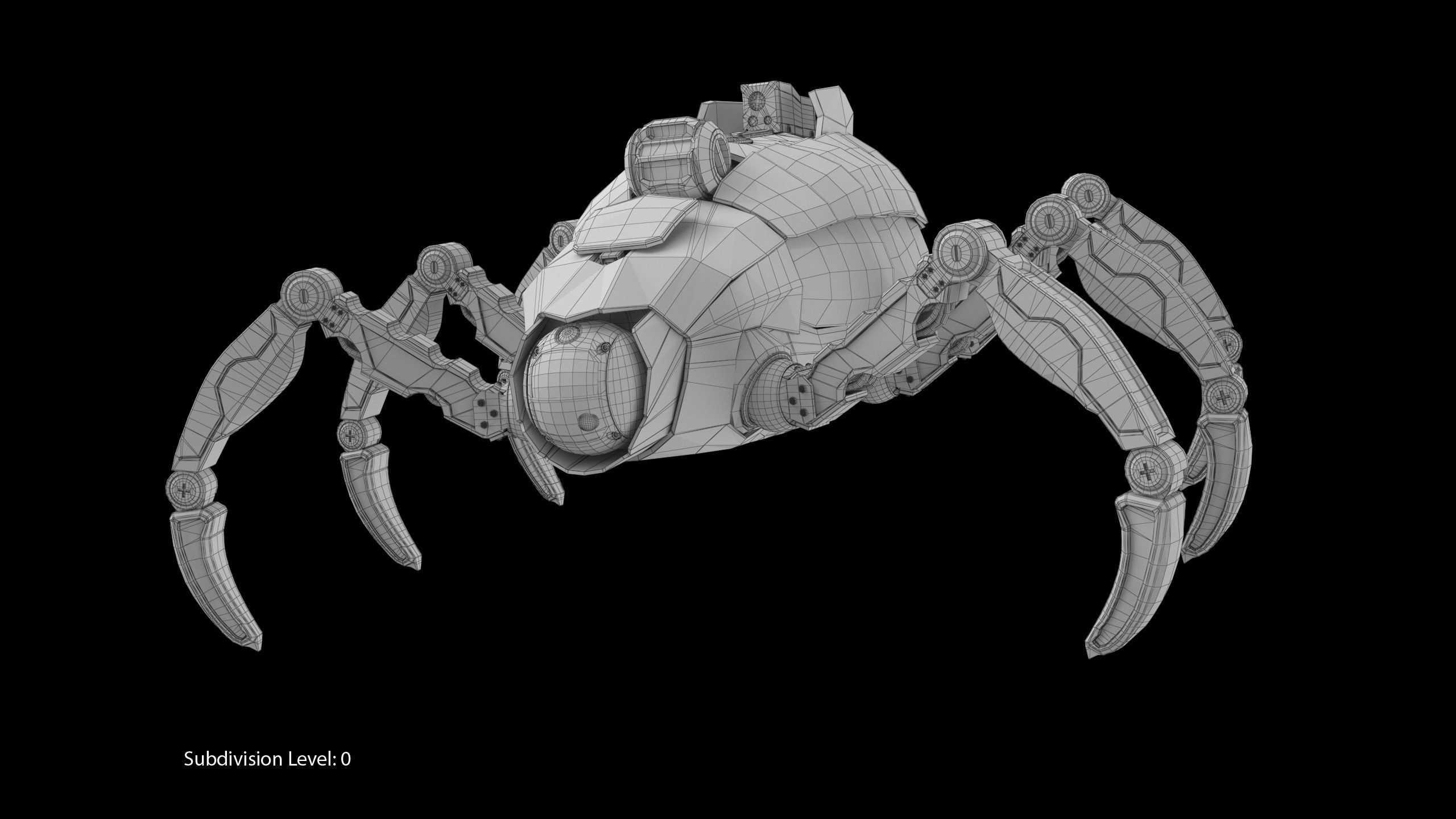 Sci-Fi Spider Low-poly 3D model_8