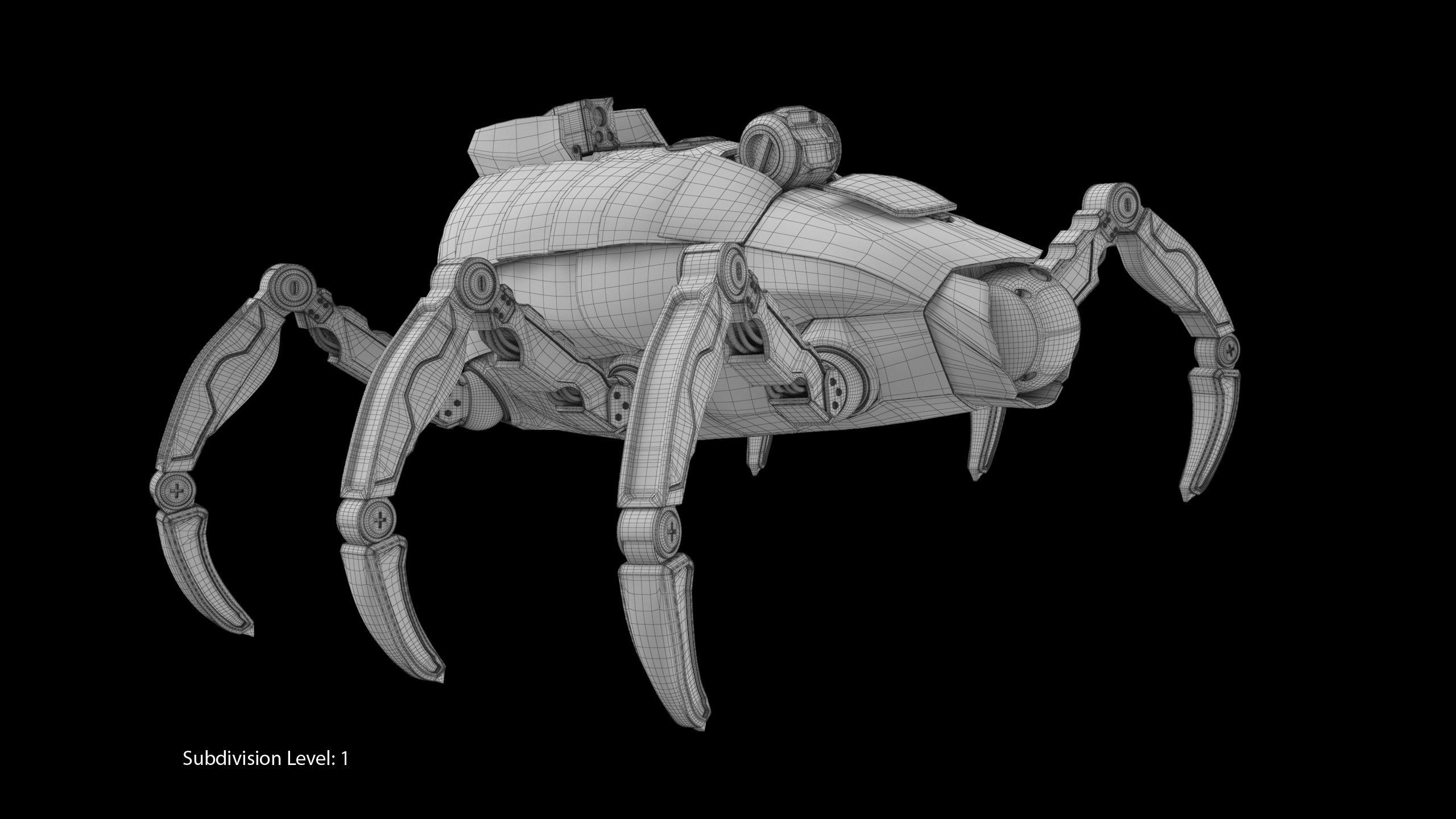 Sci-Fi Spider Low-poly 3D model_15