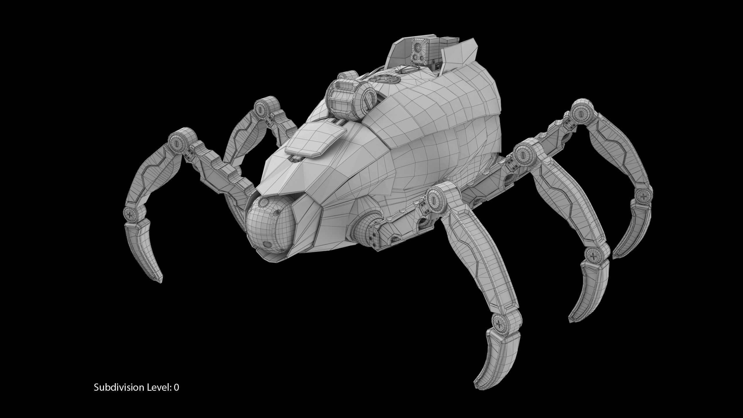 Sci-Fi Spider Low-poly 3D model_32