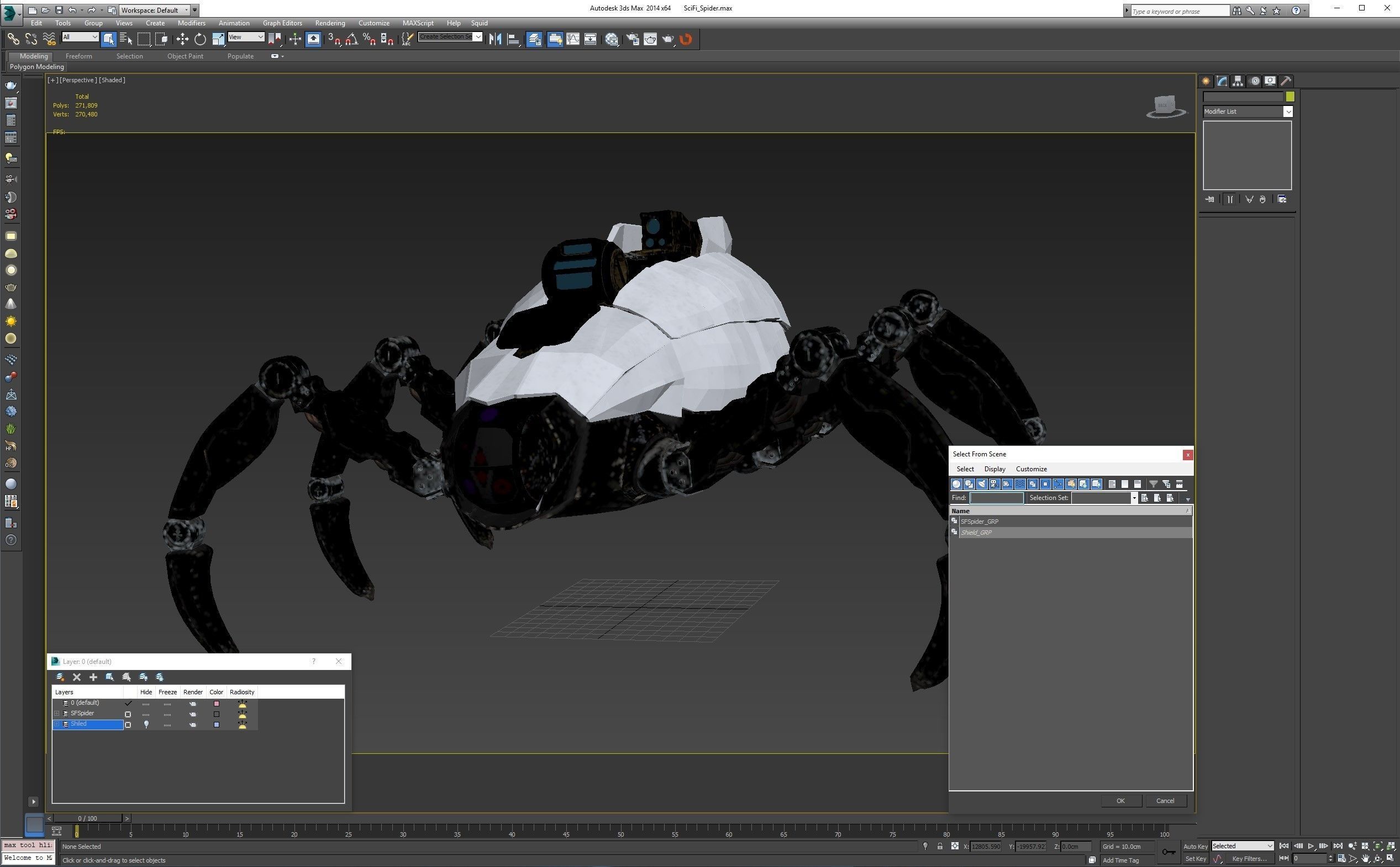 Sci-Fi Spider Low-poly 3D model_38