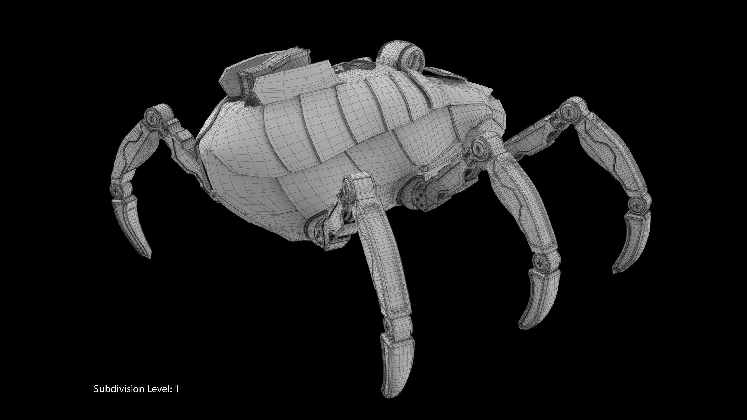Sci-Fi Spider Low-poly 3D model_21