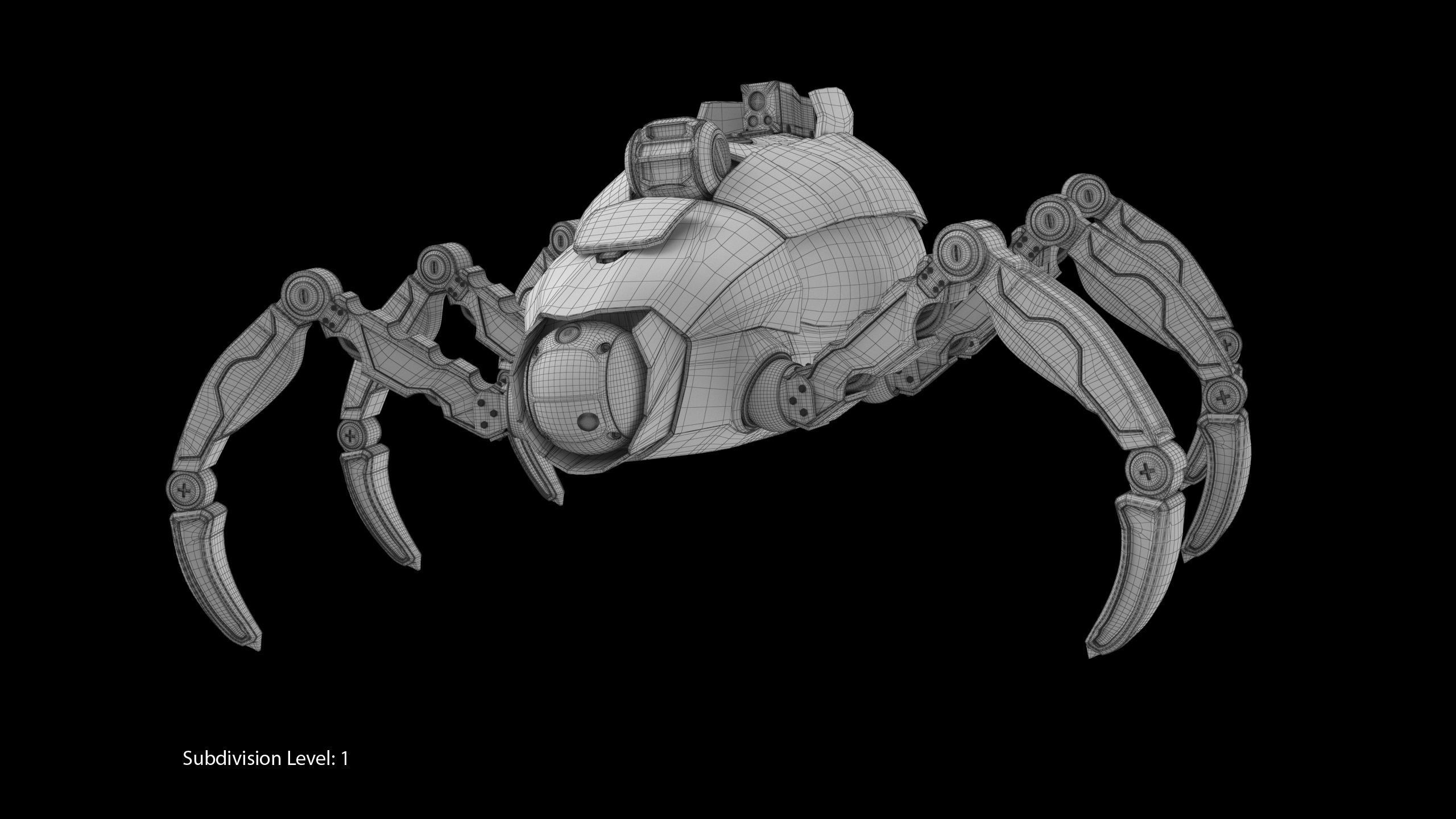 Sci-Fi Spider Low-poly 3D model_9