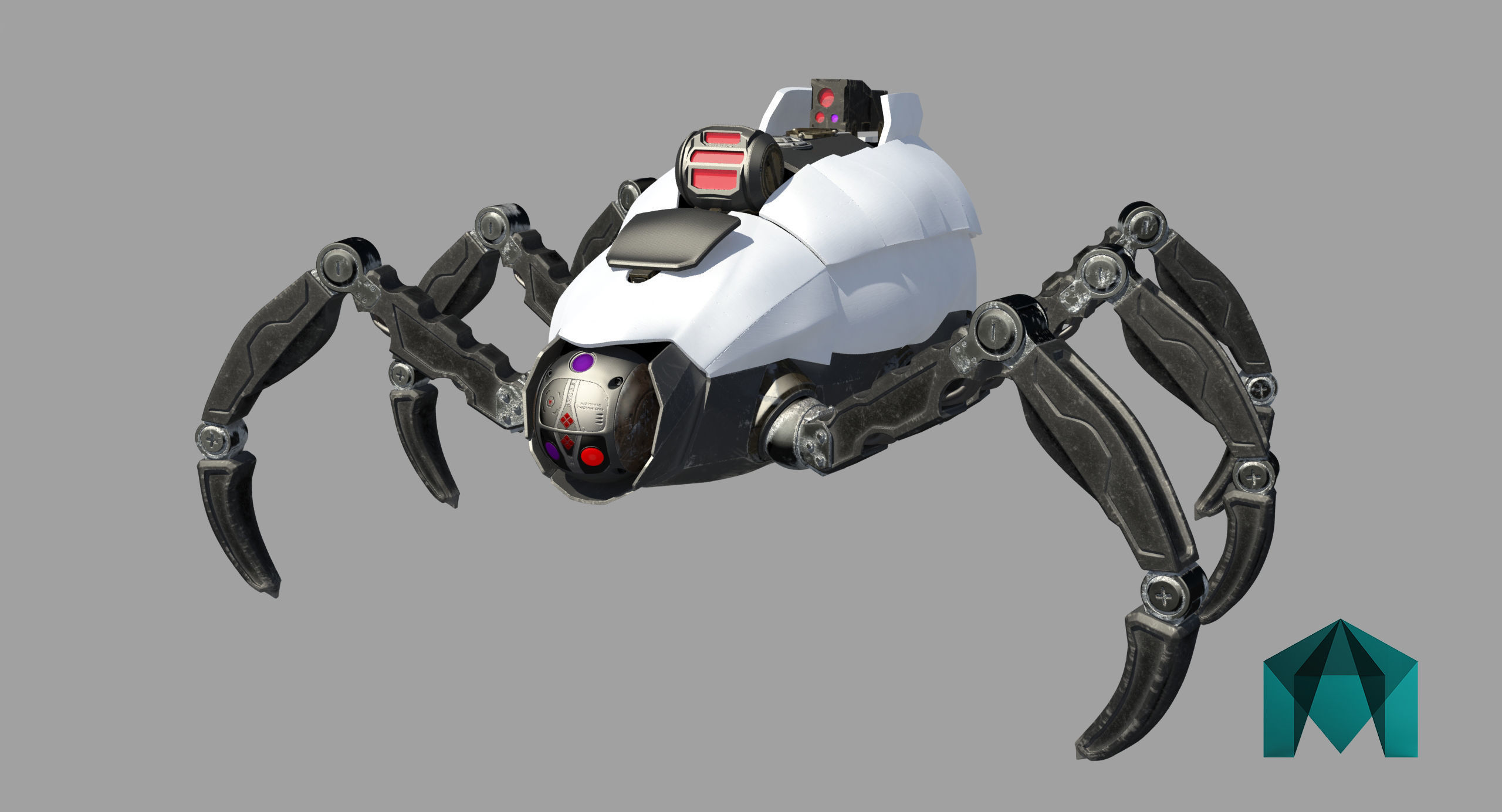 Sci-Fi Spider Low-poly 3D model_40