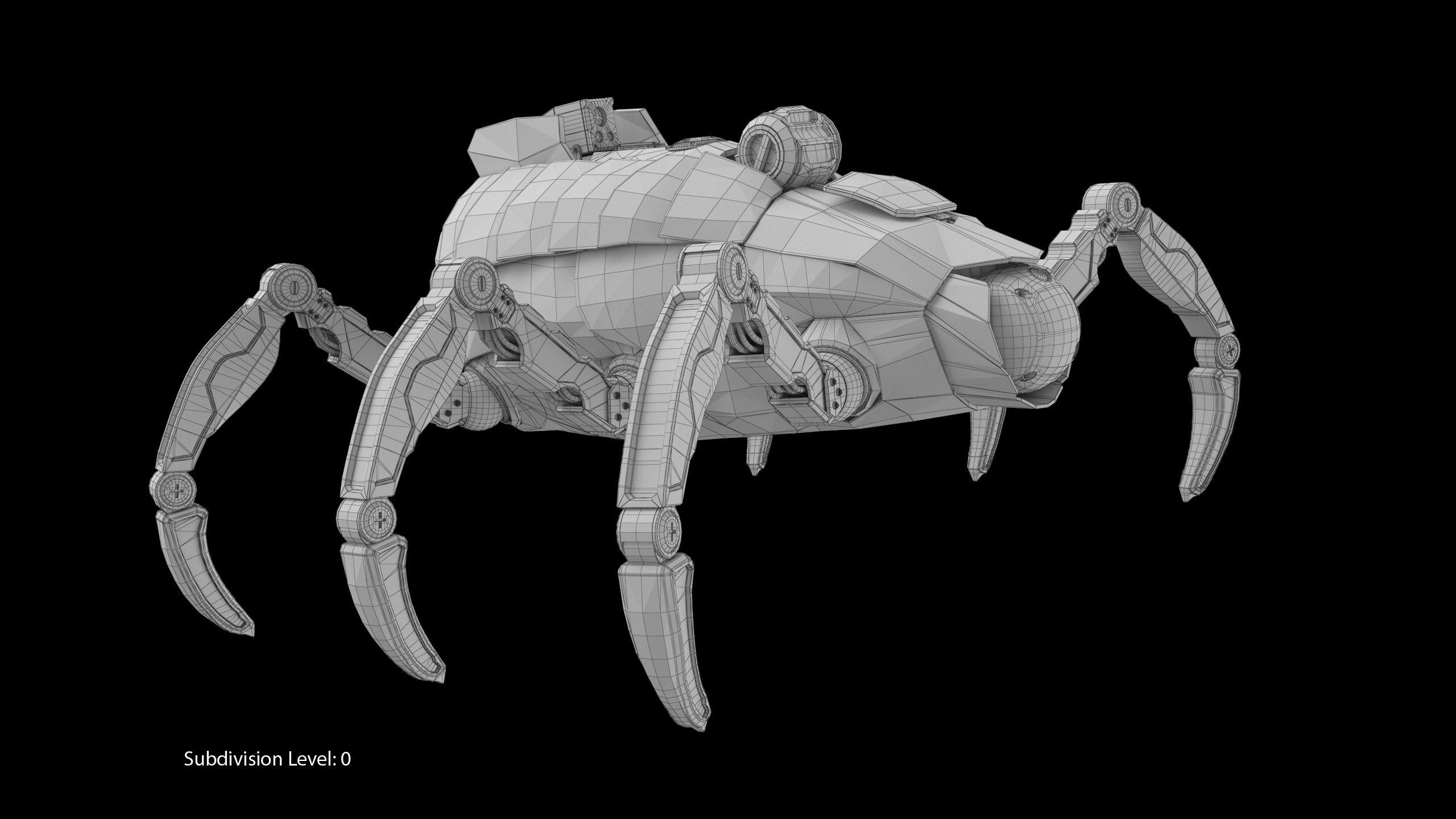 Sci-Fi Spider Low-poly 3D model_14