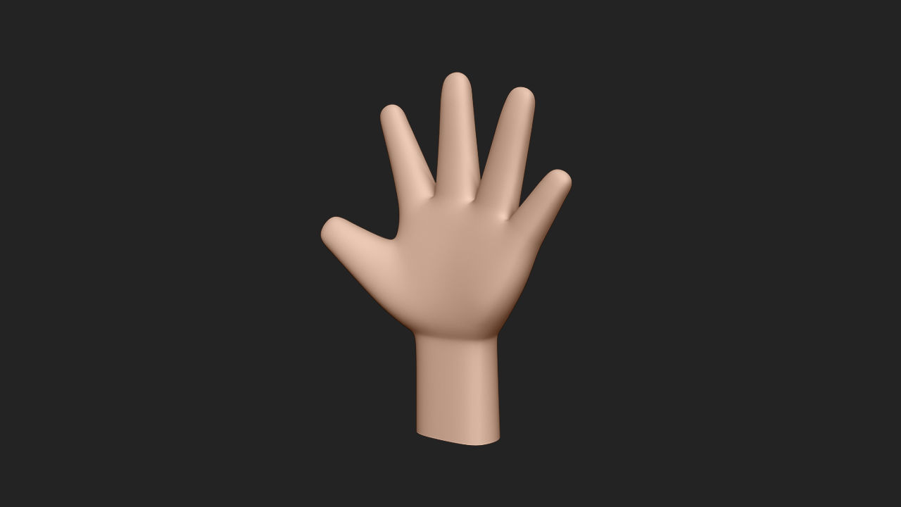 Hand Human Low-poly 3D model_7