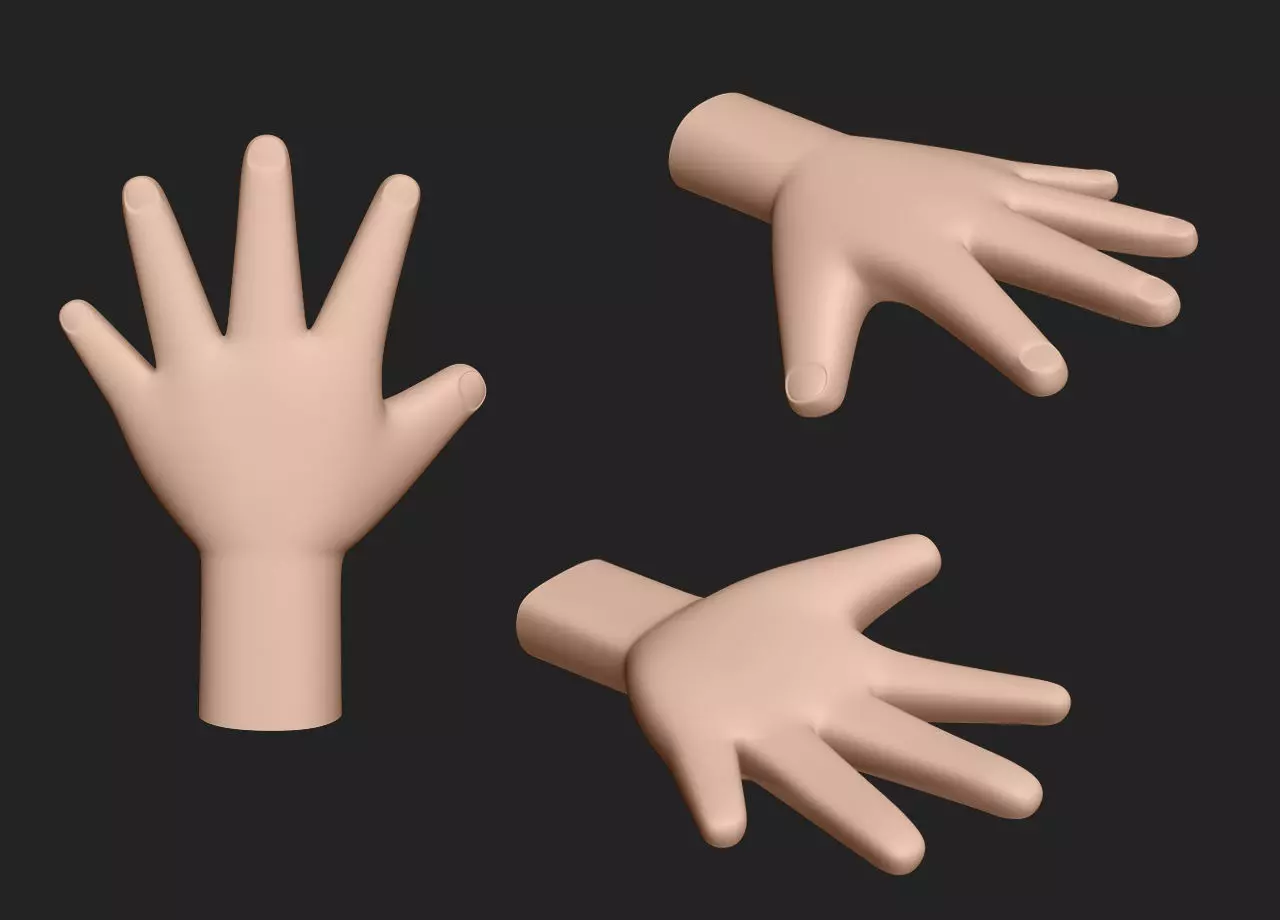Hand Human Low-poly 3D model_0