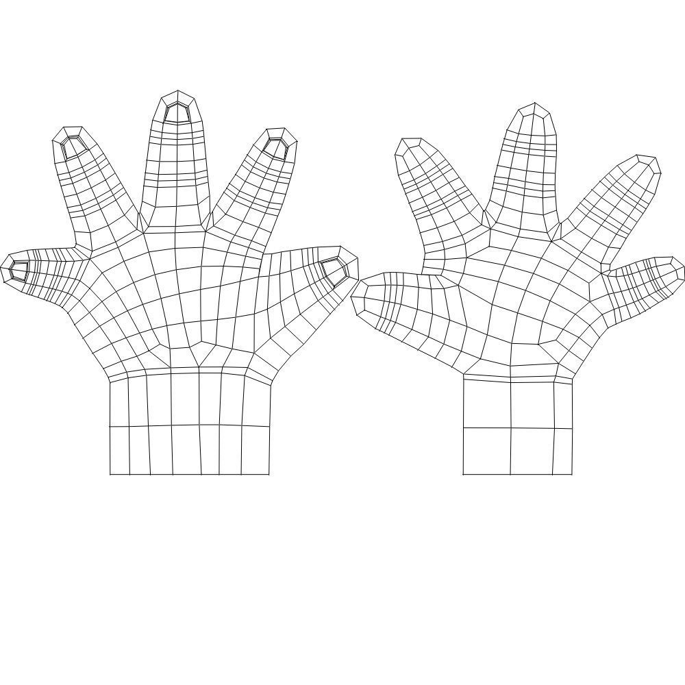 Hand Human Low-poly 3D model_11