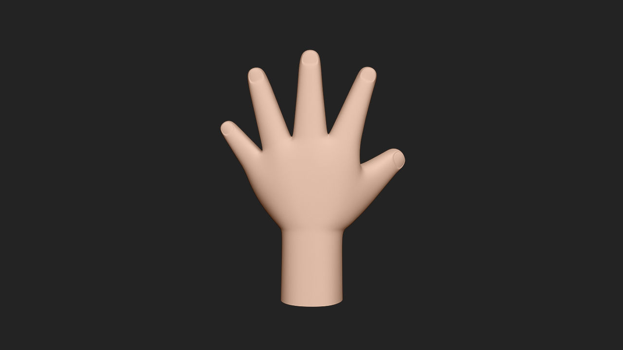 Hand Human Low-poly 3D model_6