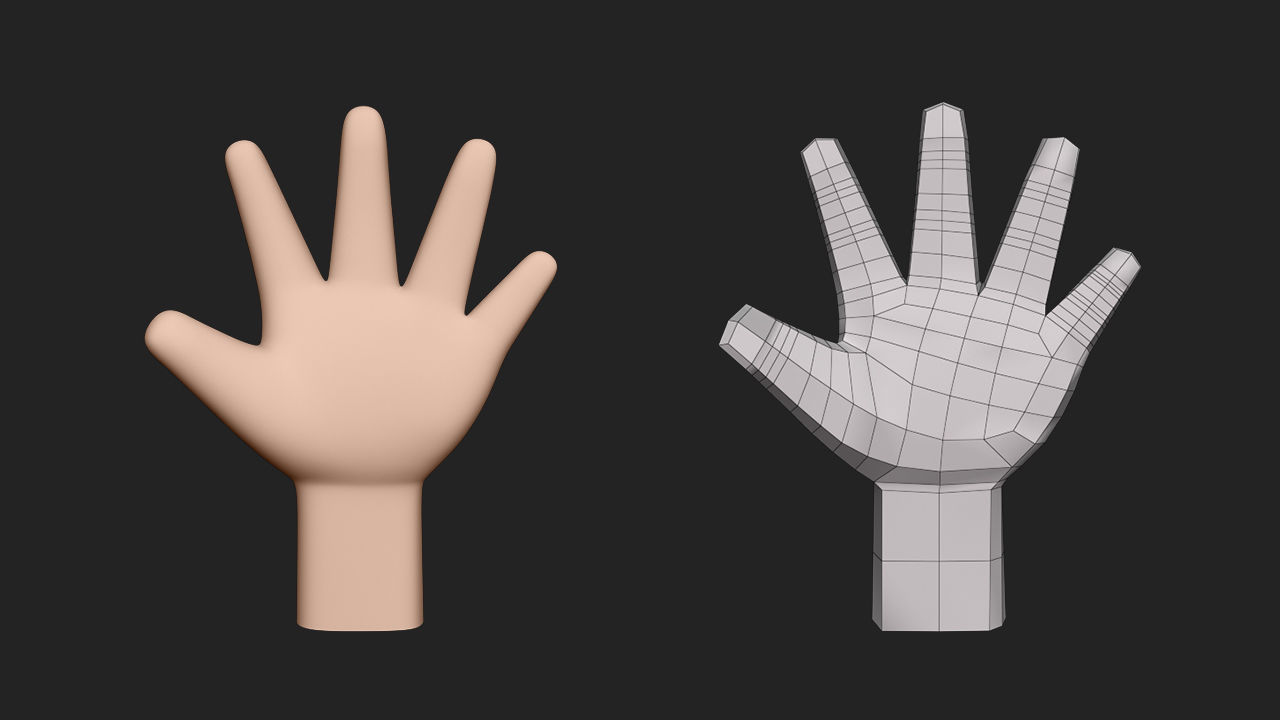 Hand Human Low-poly 3D model_5