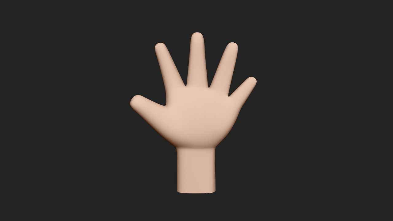 Hand Human Low-poly 3D model_8