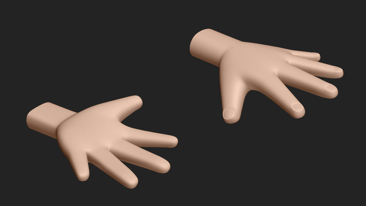 Hand Human Low-poly 3D model_2