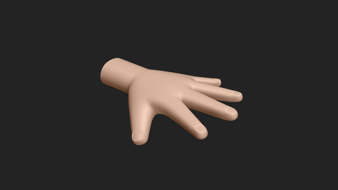 Hand Human Low-poly 3D model_9