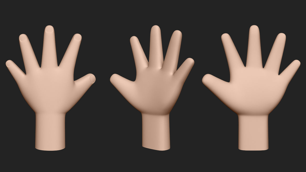 Hand Human Low-poly 3D model_1