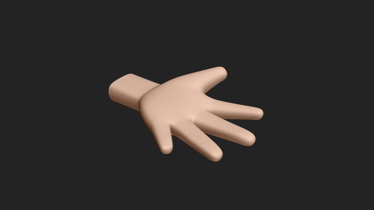 Hand Human Low-poly 3D model_10