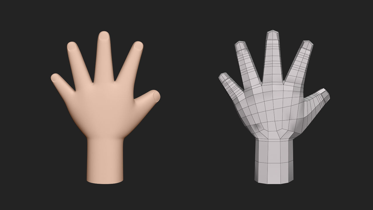Hand Human Low-poly 3D model_4