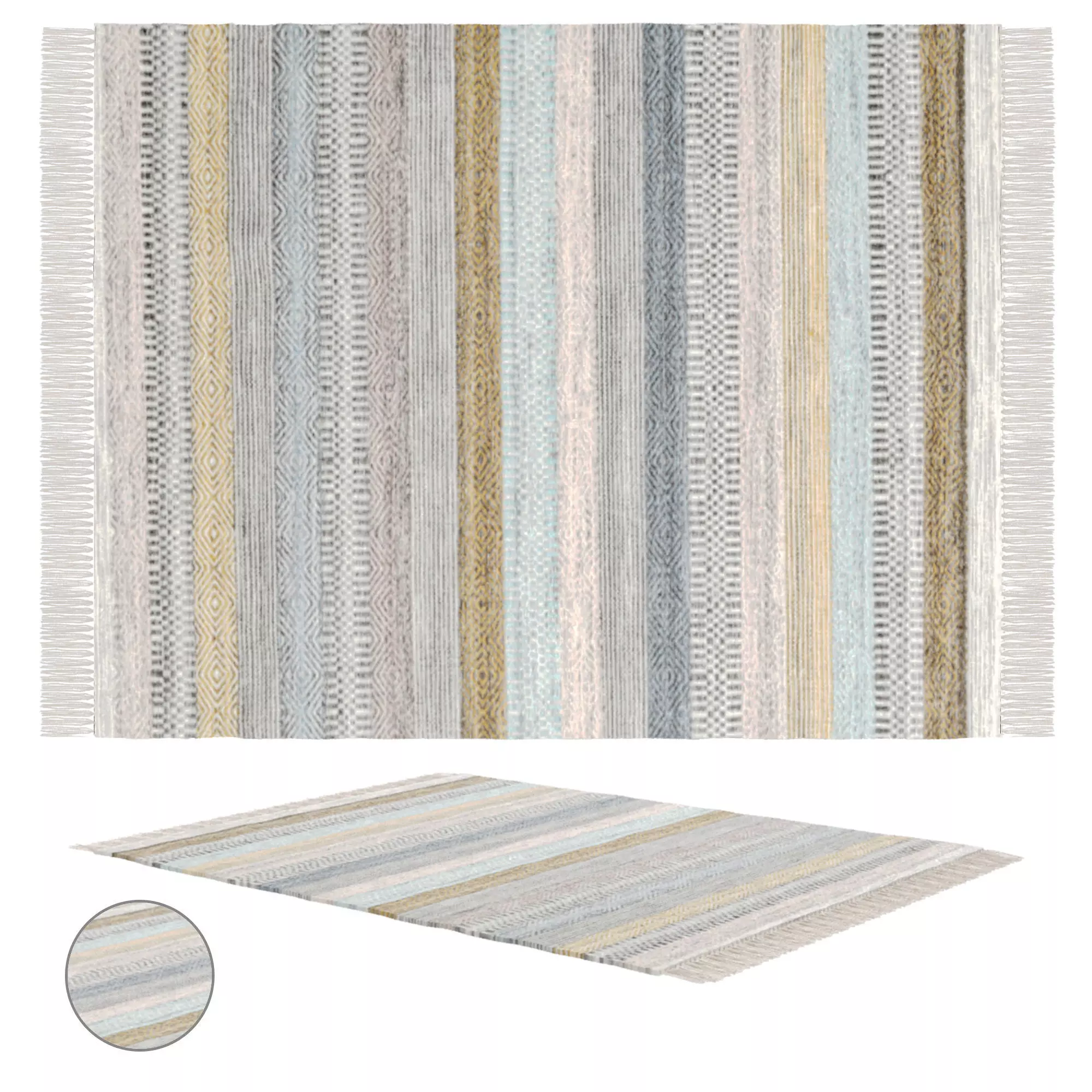 Ester - Multicolor Wool Rug 3D model