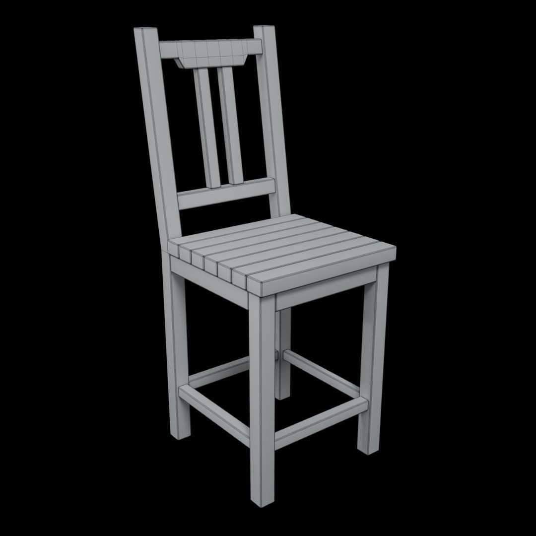 chair  Free low-poly 3D model_1