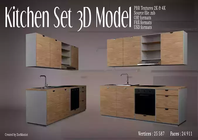 Kitchen Set 01 -Rigged-
