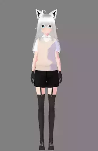 3D avatar - kitsune Low-poly 3D model