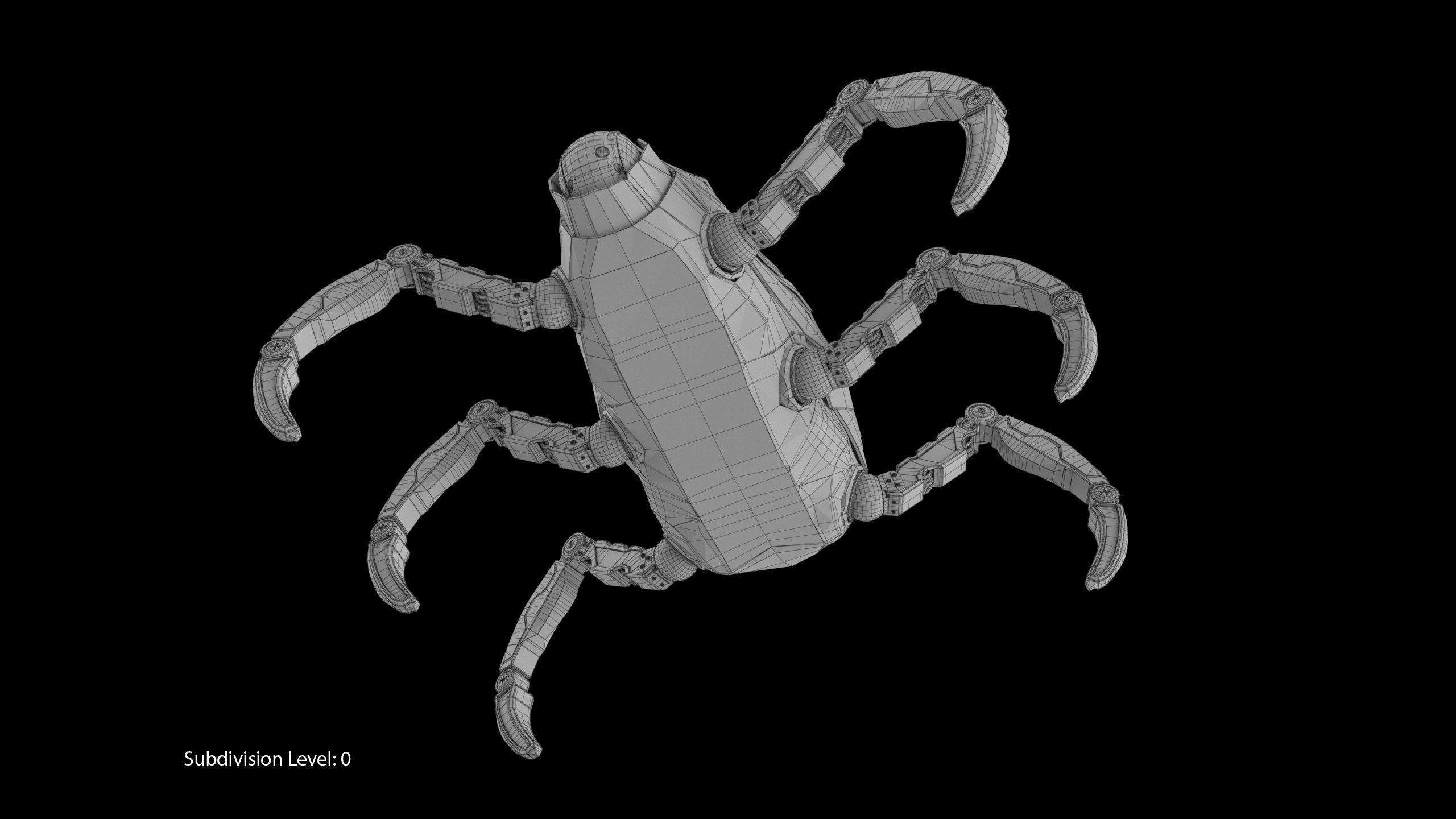 Sci-Fi Spider Rigged Low-poly 3D model_44