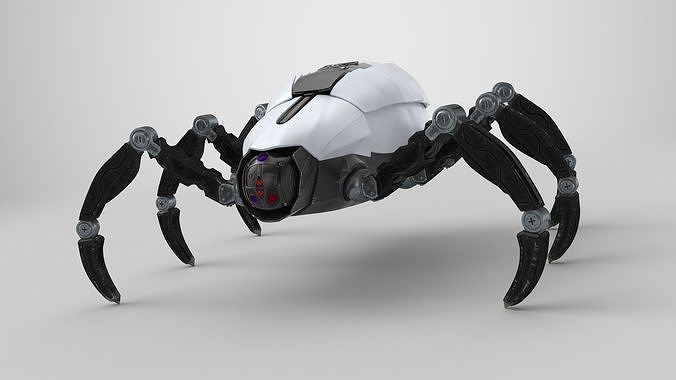 Sci-Fi Spider Rigged Low-poly 3D model