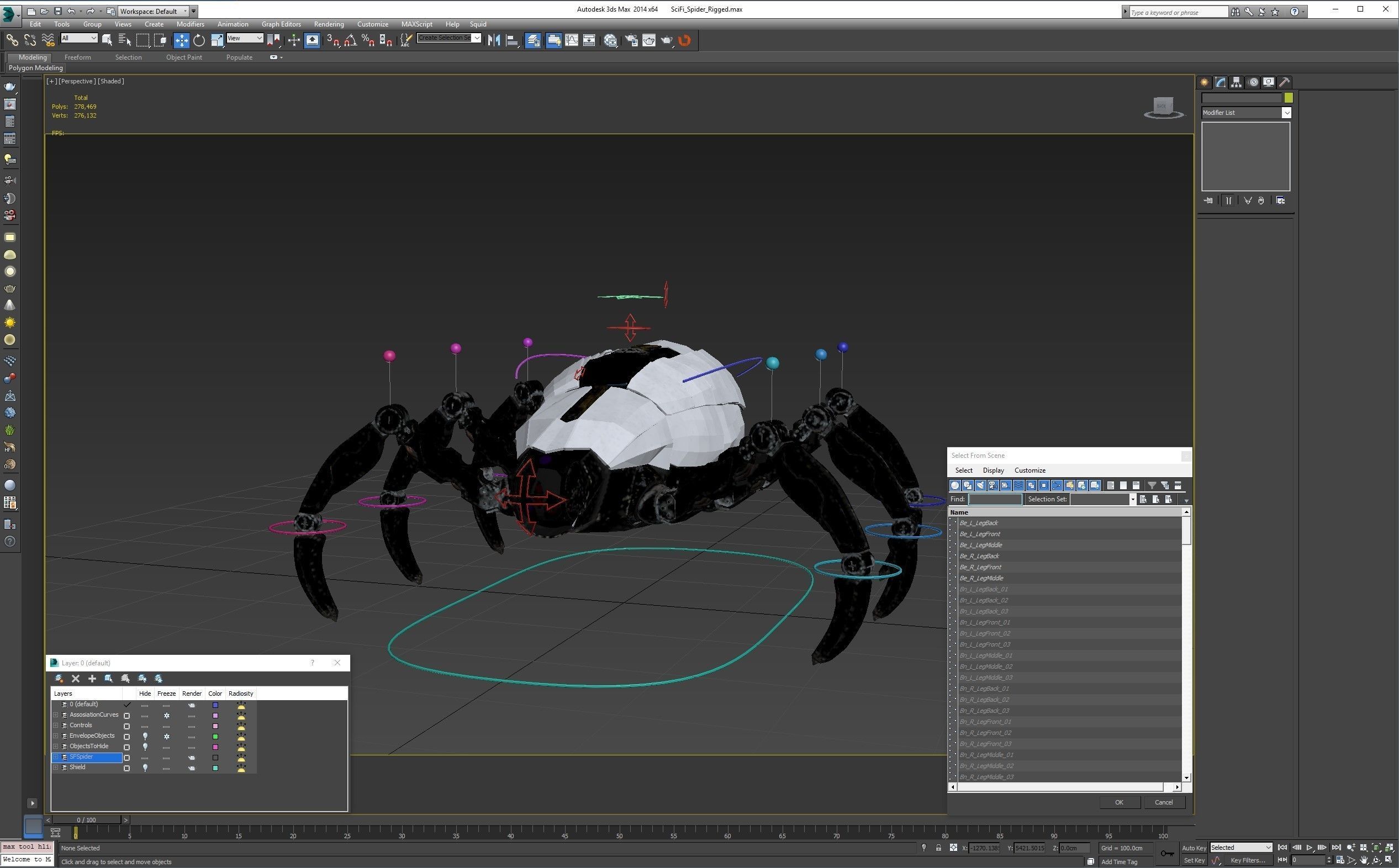 Sci-Fi Spider Rigged Low-poly 3D model_54
