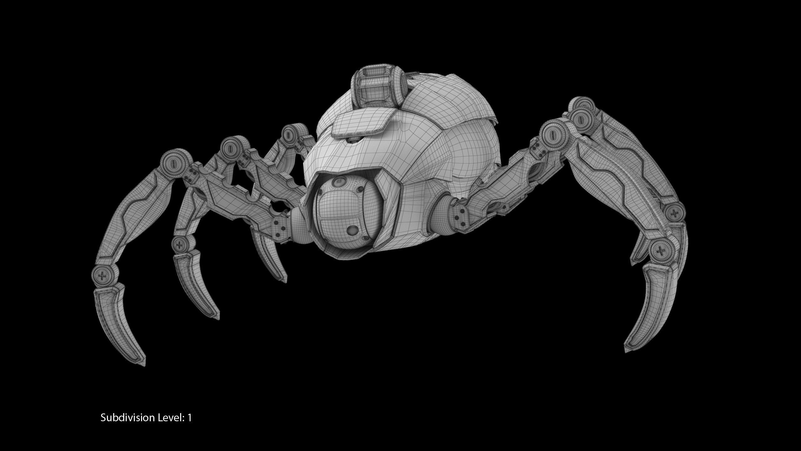Sci-Fi Spider Rigged Low-poly 3D model_12