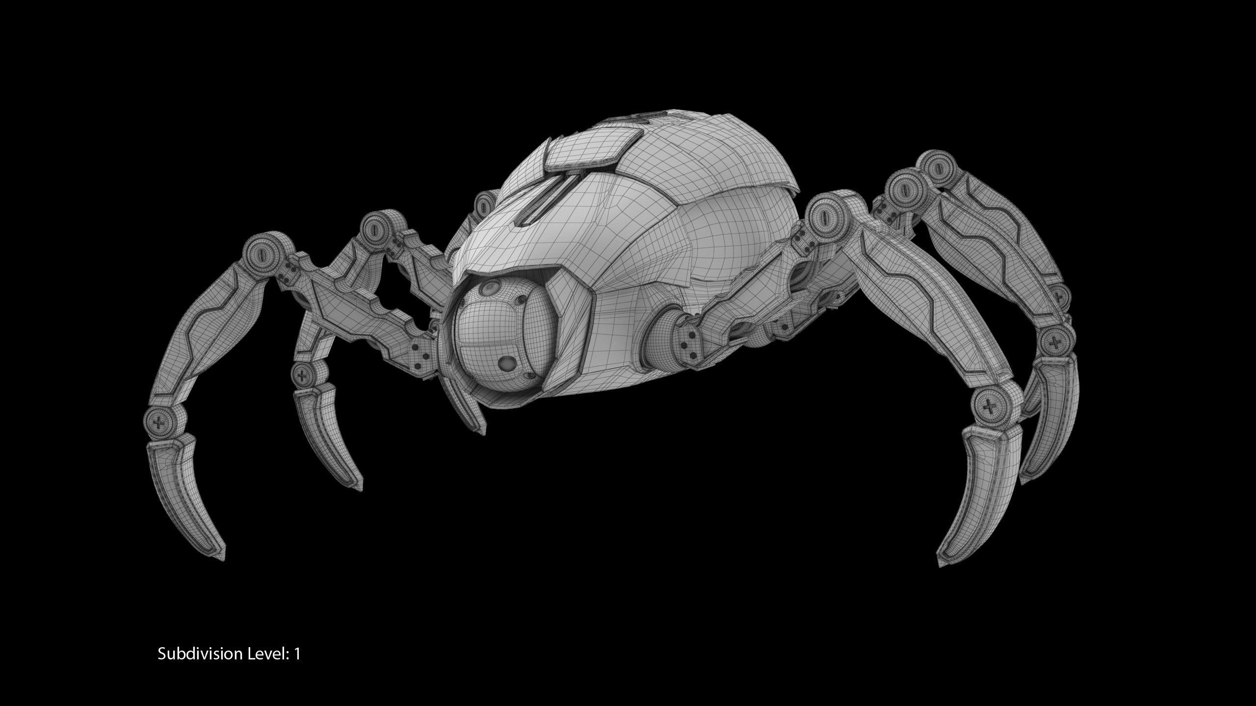 Sci-Fi Spider Rigged Low-poly 3D model_8