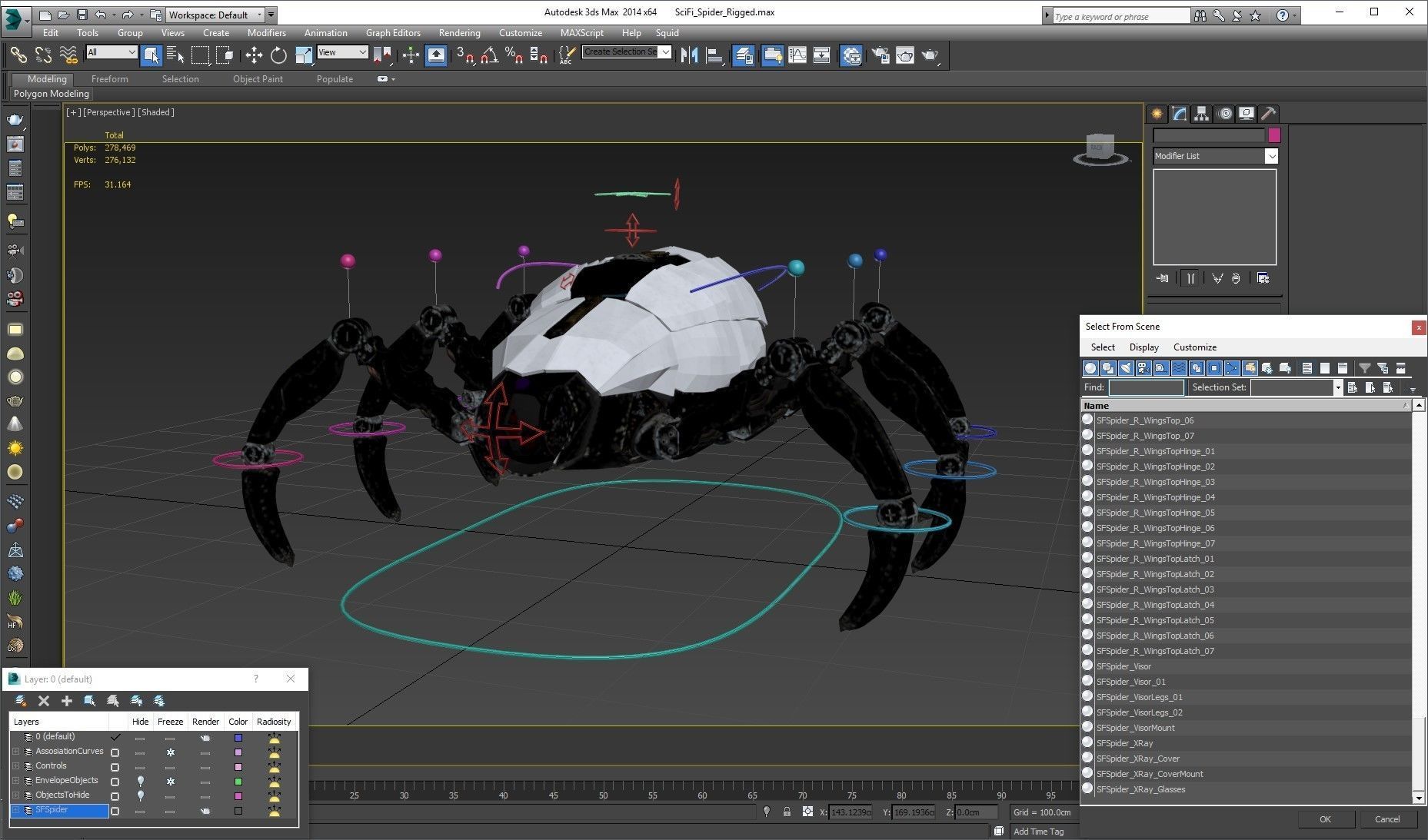 Sci-Fi Spider Rigged Low-poly 3D model_53