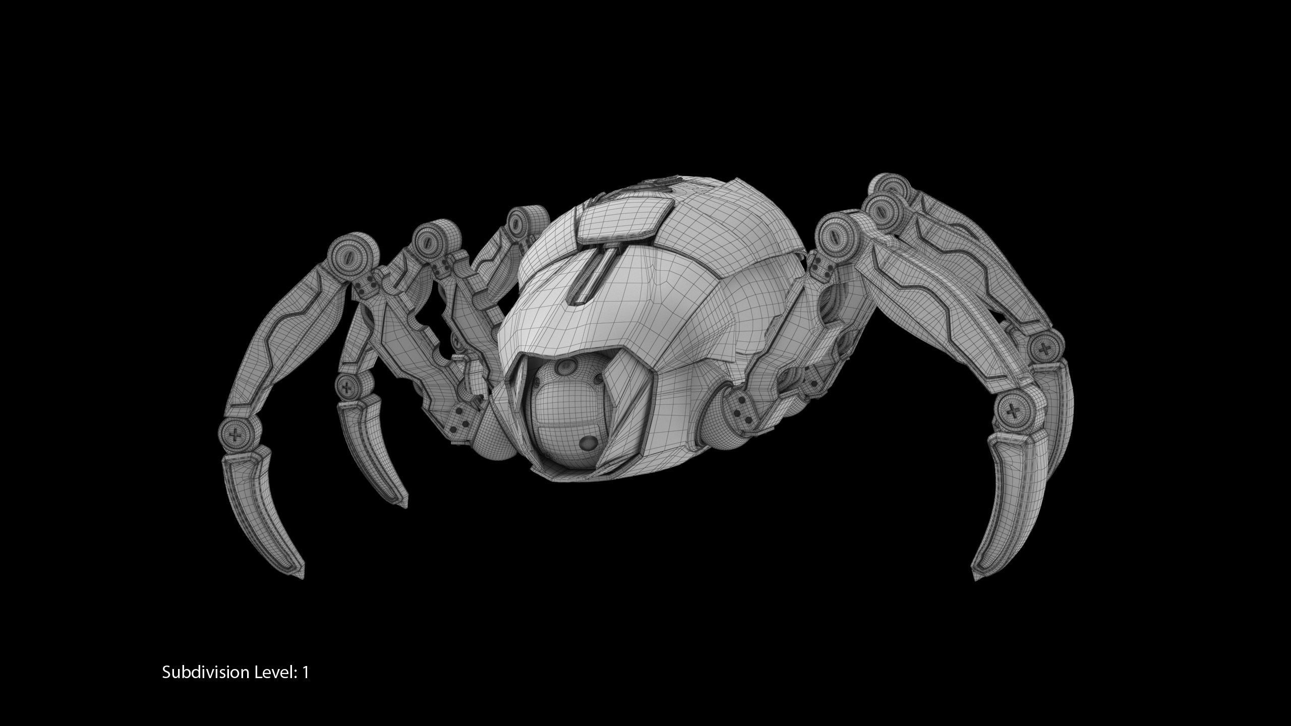 Sci-Fi Spider Rigged Low-poly 3D model_41