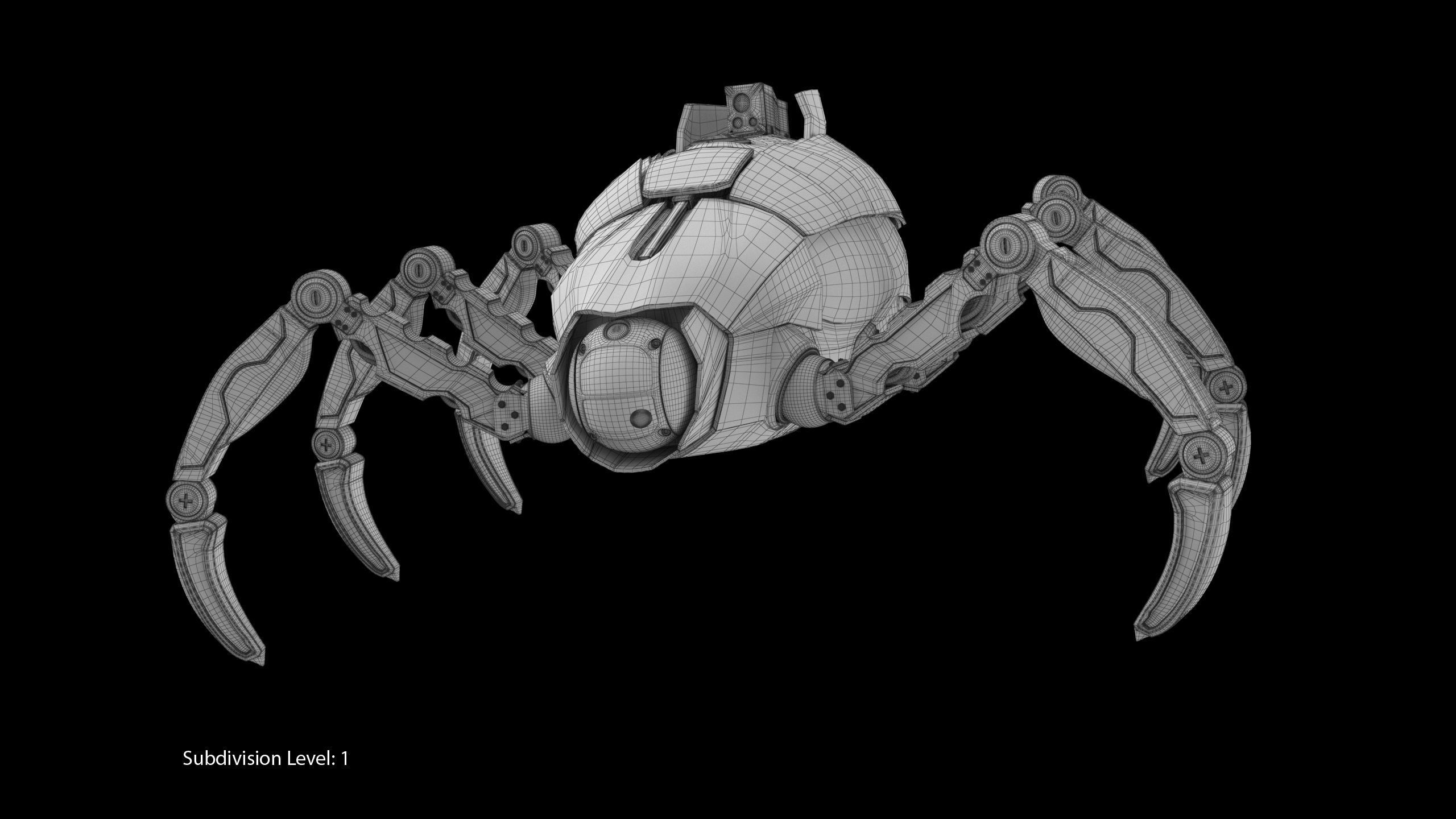 Sci-Fi Spider Rigged Low-poly 3D model_10