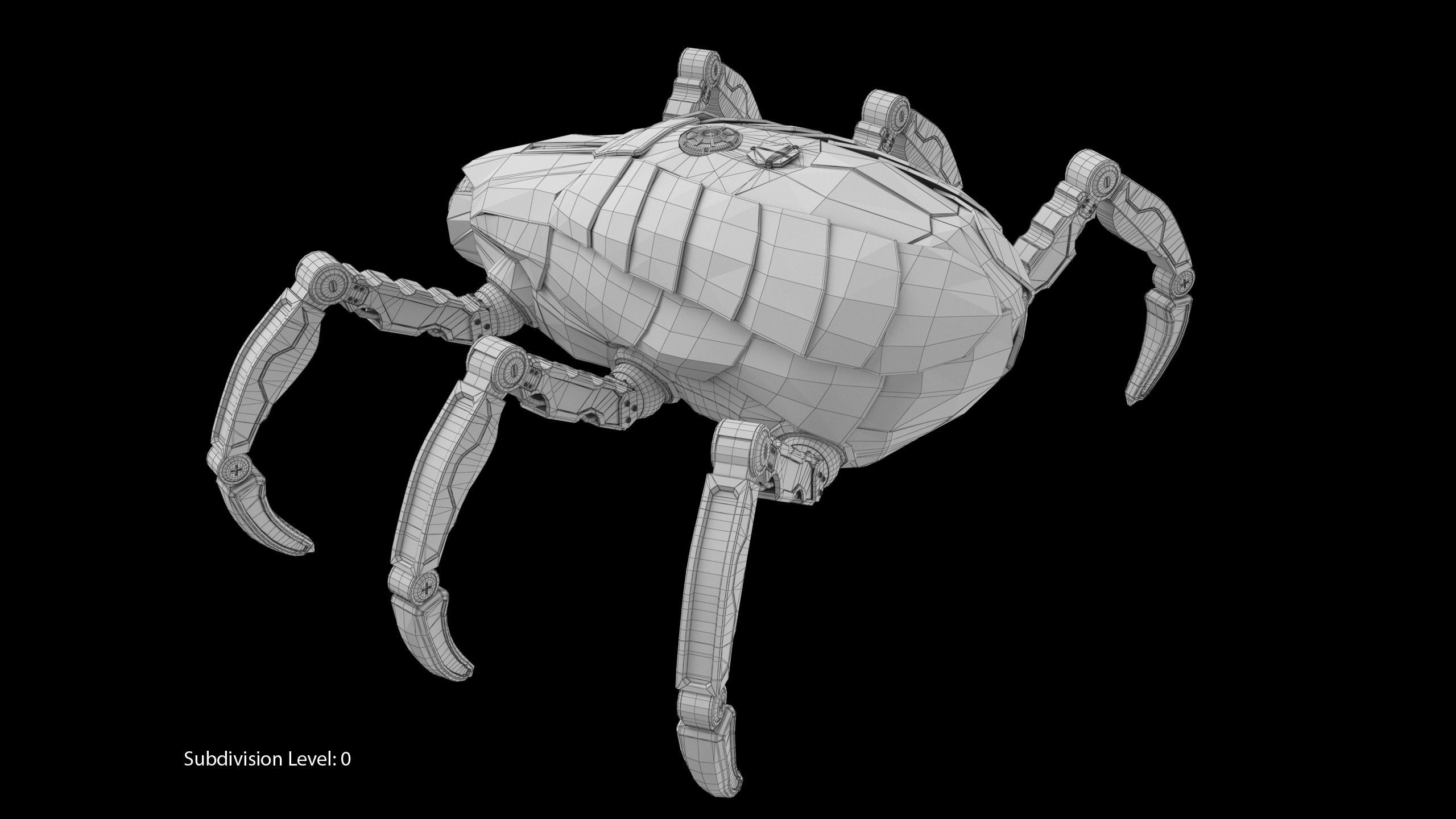 Sci-Fi Spider Rigged Low-poly 3D model_24