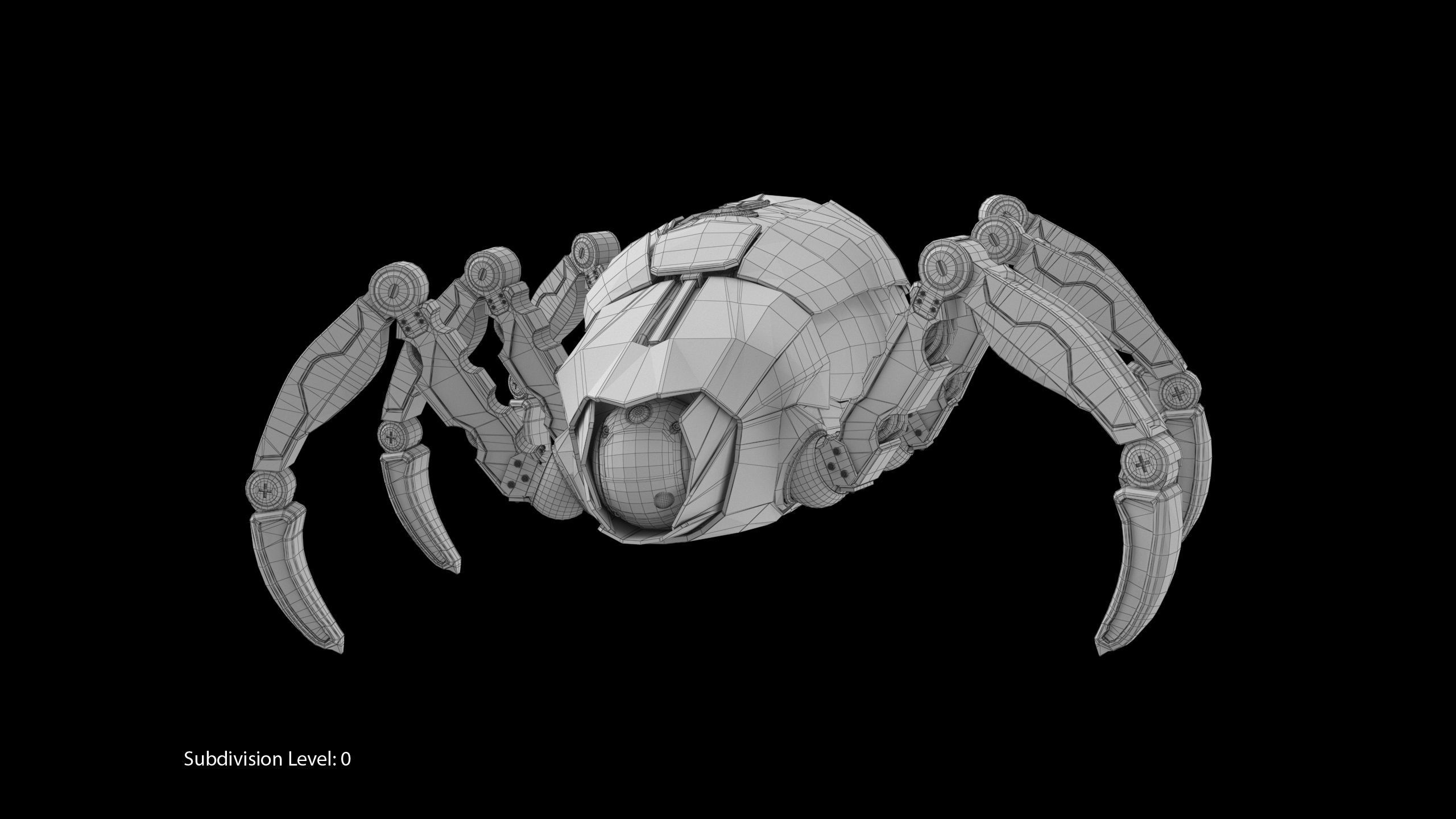 Sci-Fi Spider Rigged Low-poly 3D model_40