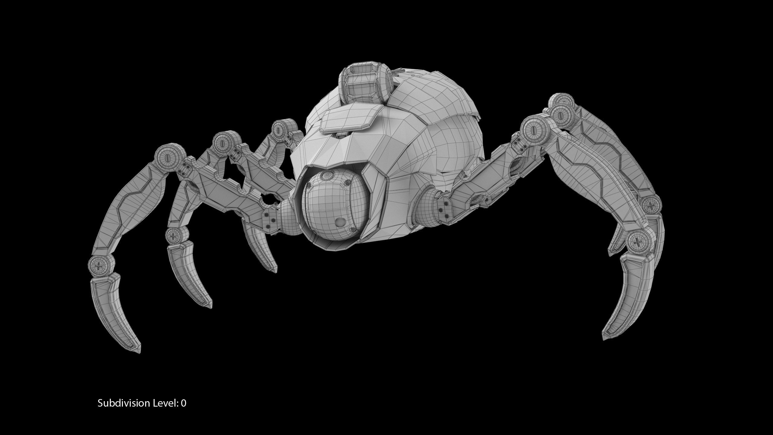 Sci-Fi Spider Rigged Low-poly 3D model_11