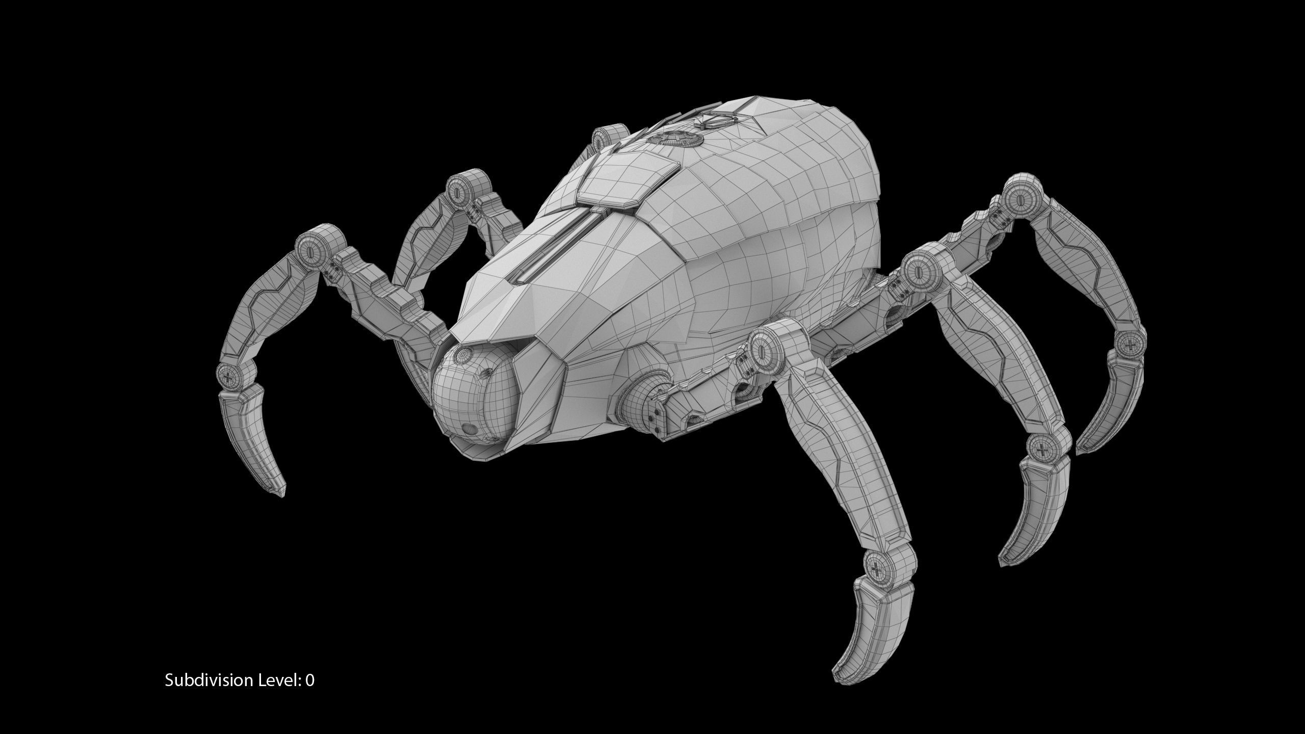 Sci-Fi Spider Rigged Low-poly 3D model_28