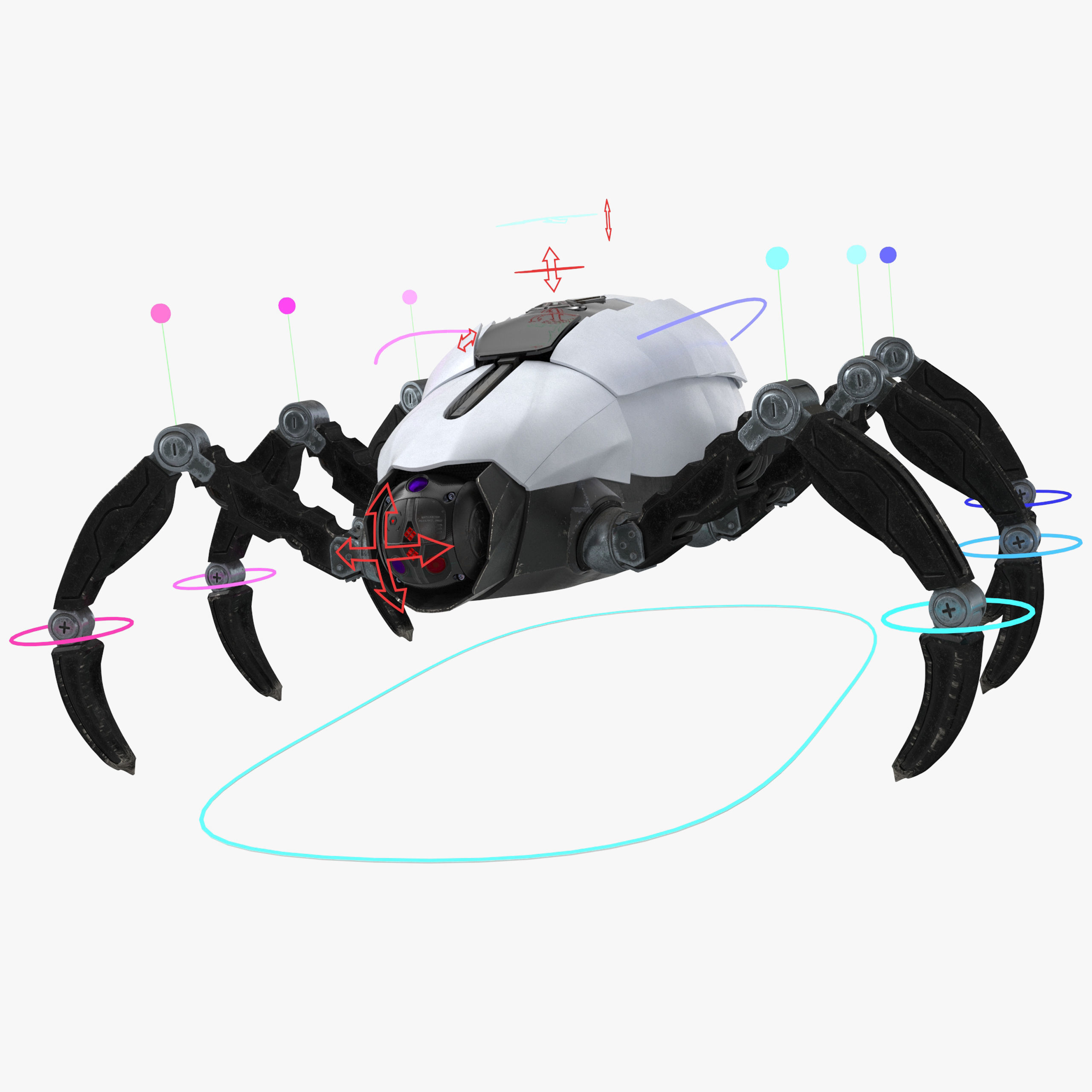 Sci-Fi Spider Rigged Low-poly 3D model_52