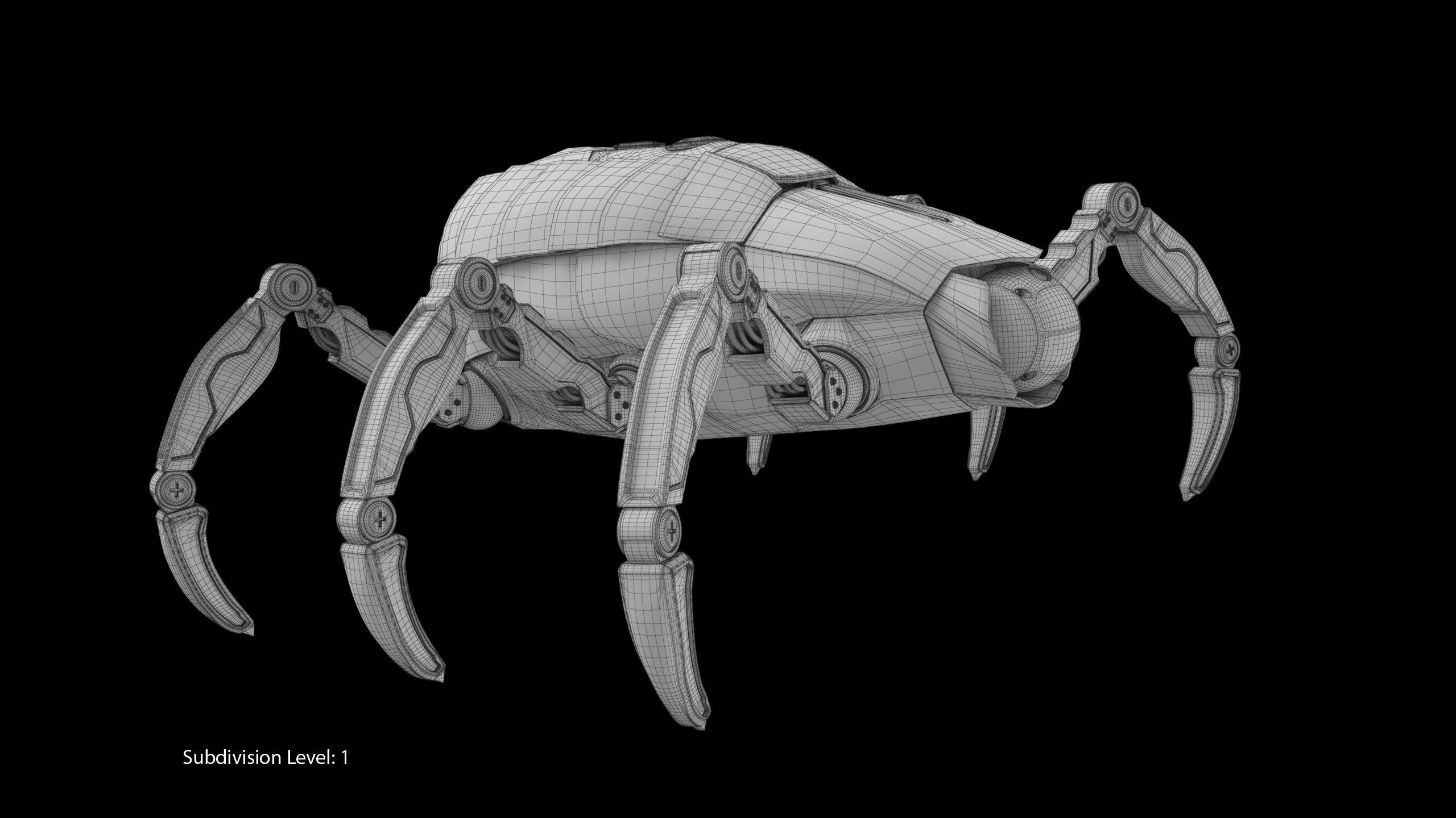 Sci-Fi Spider Rigged Low-poly 3D model_16