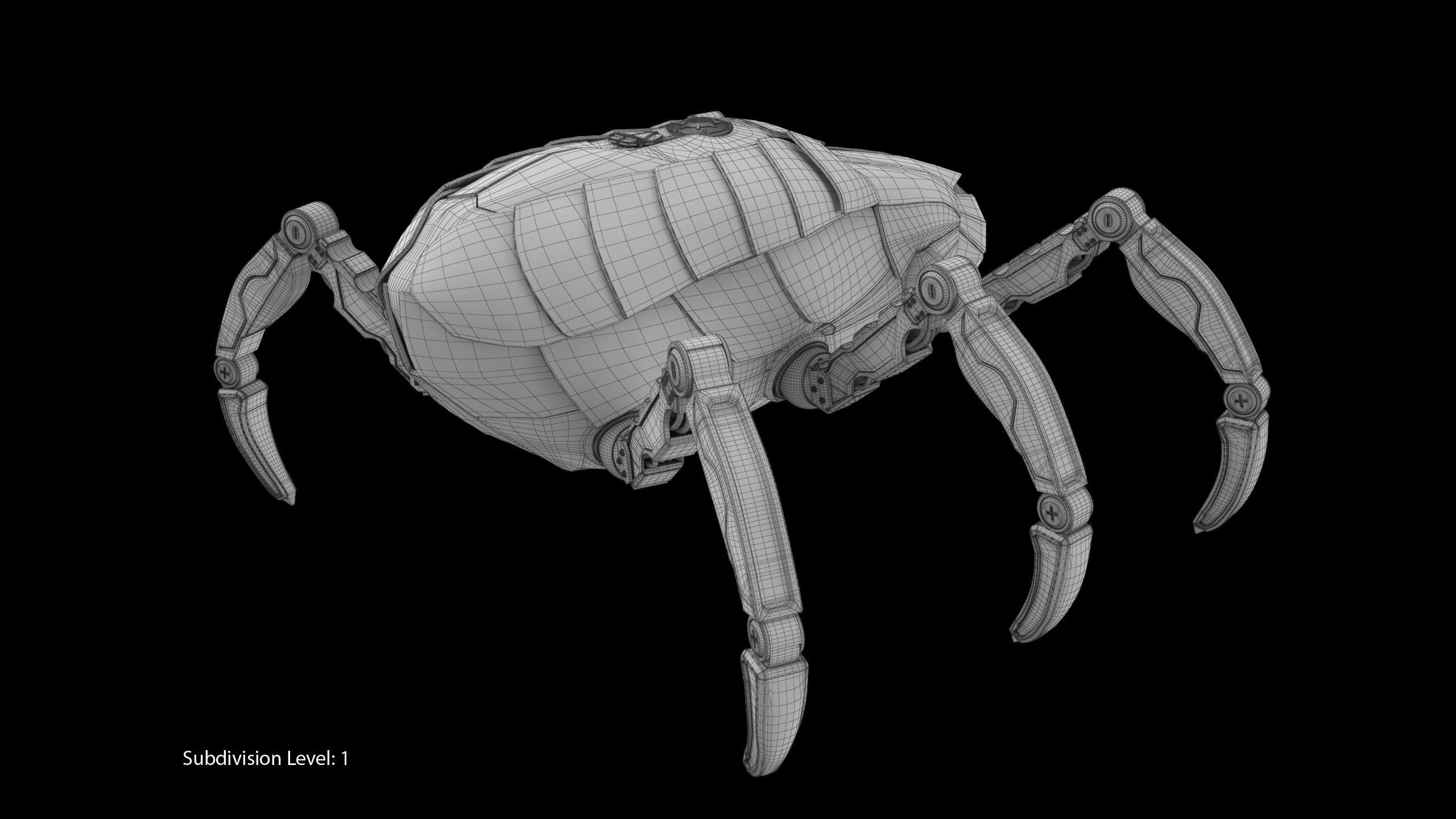 Sci-Fi Spider Rigged Low-poly 3D model_21