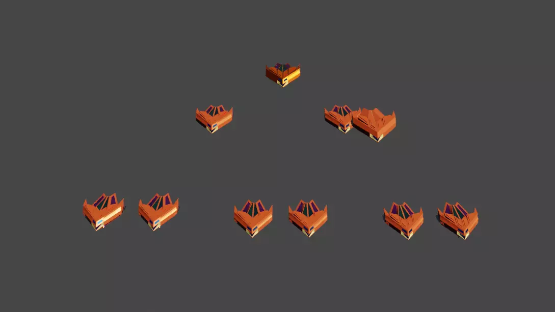 Brig Spaceship Low-poly 3D model