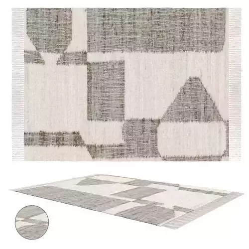 Tilt Jute - Greige Jute Rug 3D model