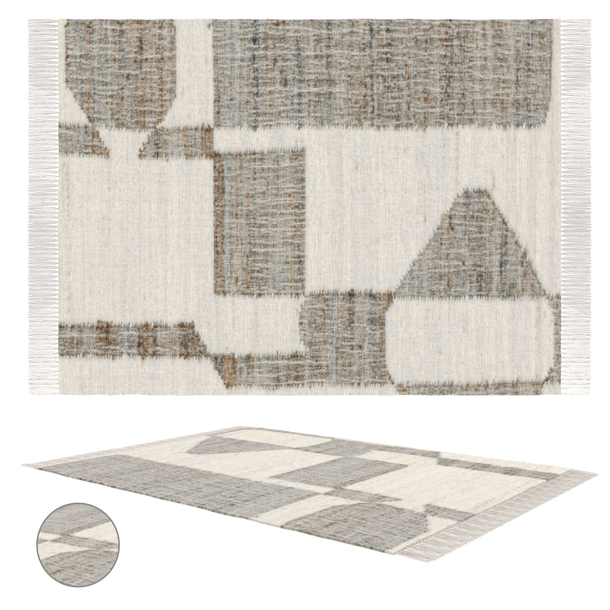 Tilt Jute - Greige Jute Rug 3D model | CGTrader