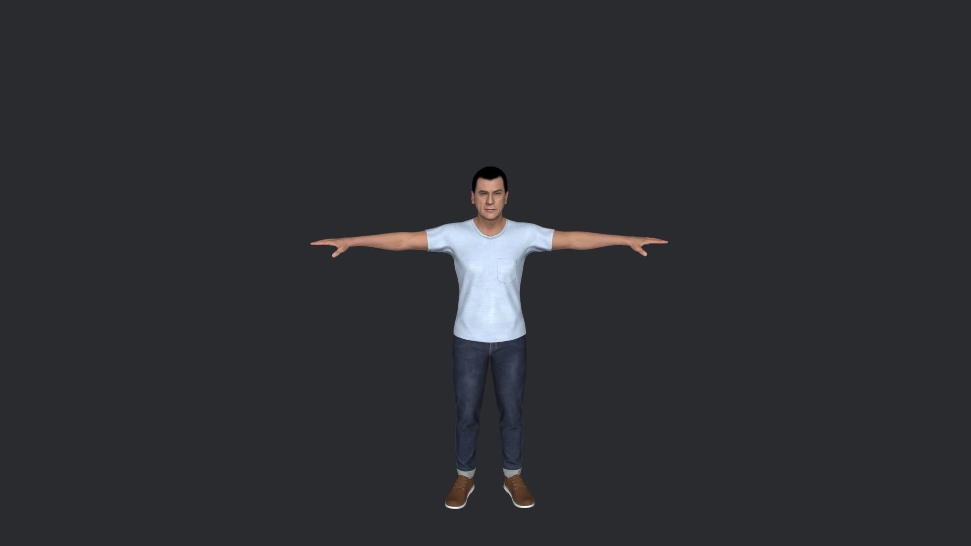 Van Damme Kickboxer Hyper Realistic Full Body Rigged Character 3D model_4