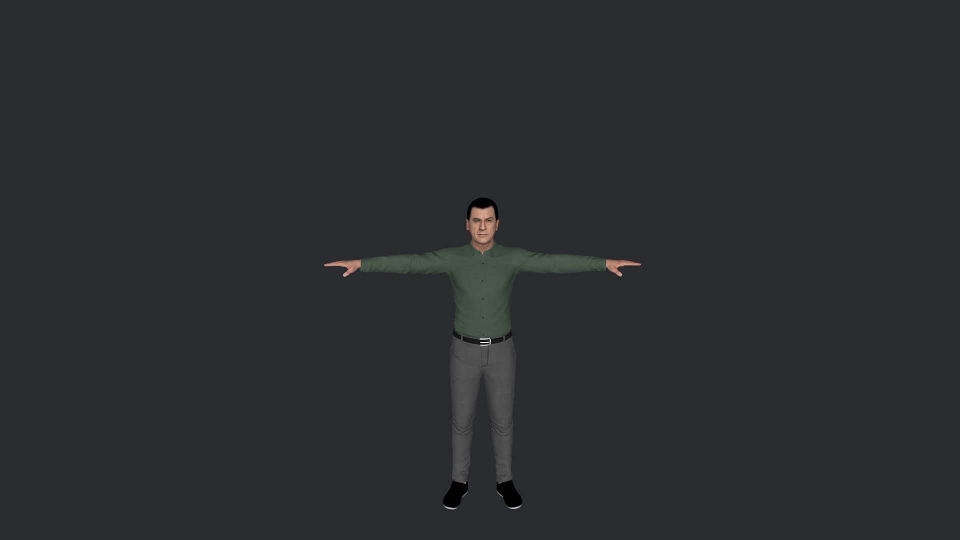 Van Damme Kickboxer Hyper Realistic Full Body Rigged Character 3D model_28