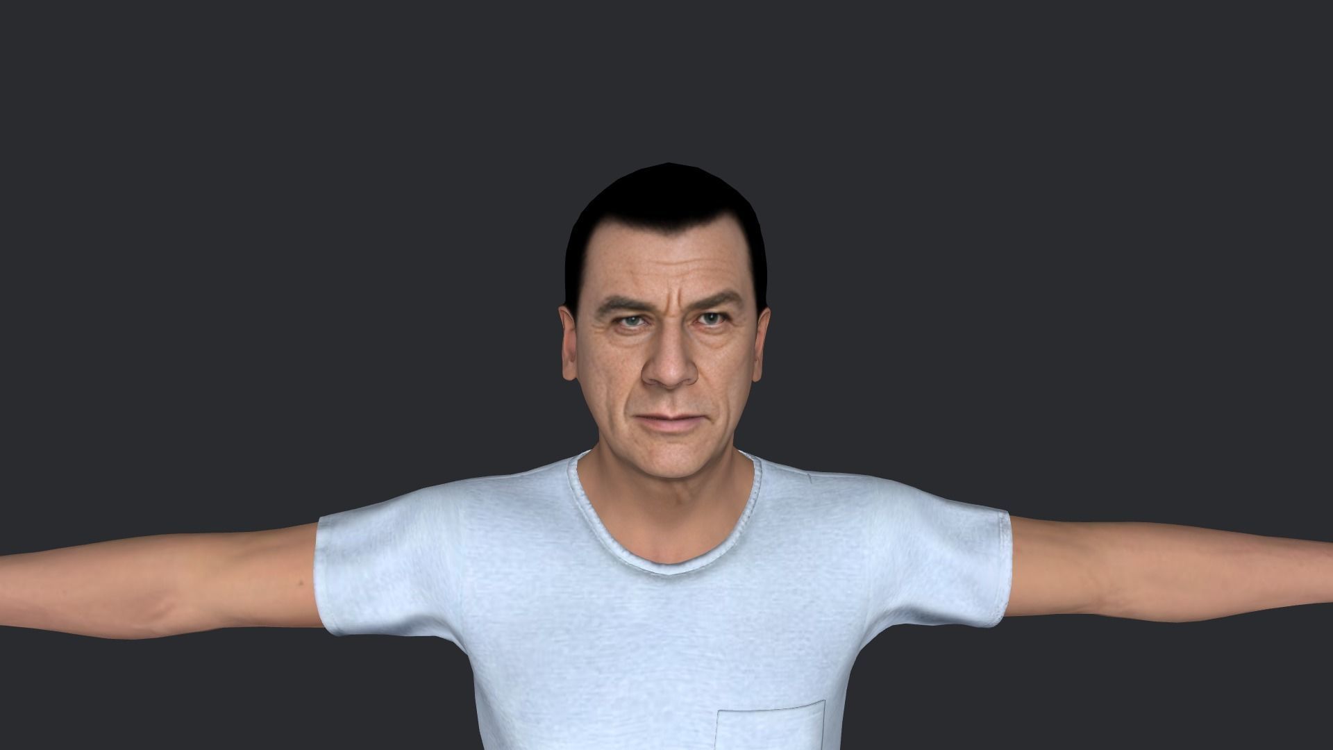 Van Damme Kickboxer Hyper Realistic Full Body Rigged Character 3D model_2