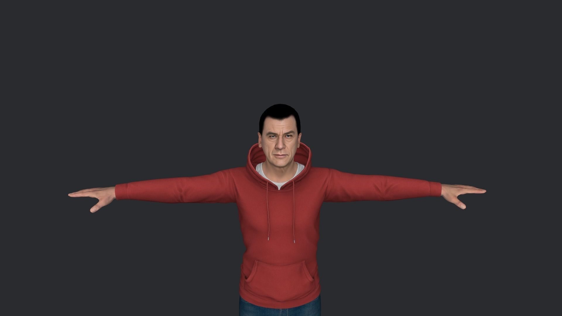 Van Damme Kickboxer Hyper Realistic Full Body Rigged Character 3D model_8