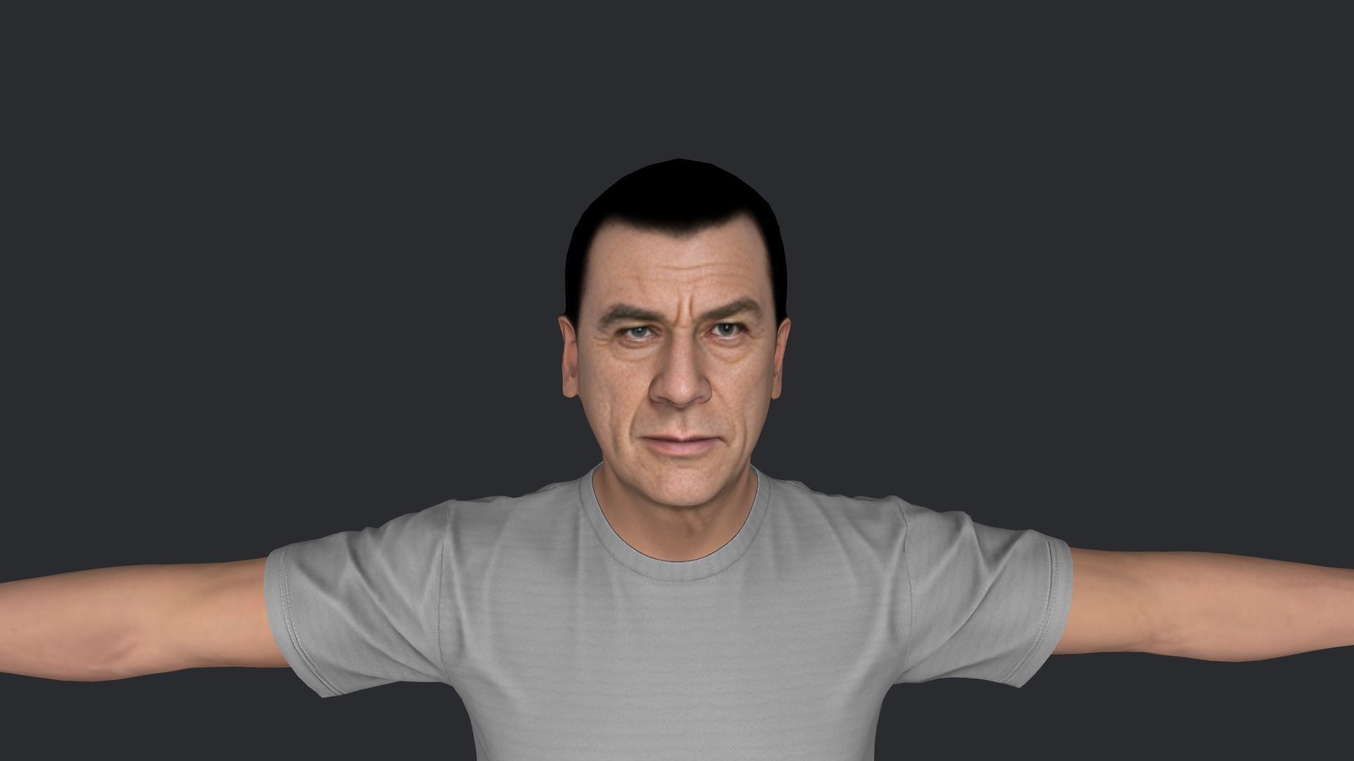 Van Damme Kickboxer Hyper Realistic Full Body Rigged Character 3D model_17