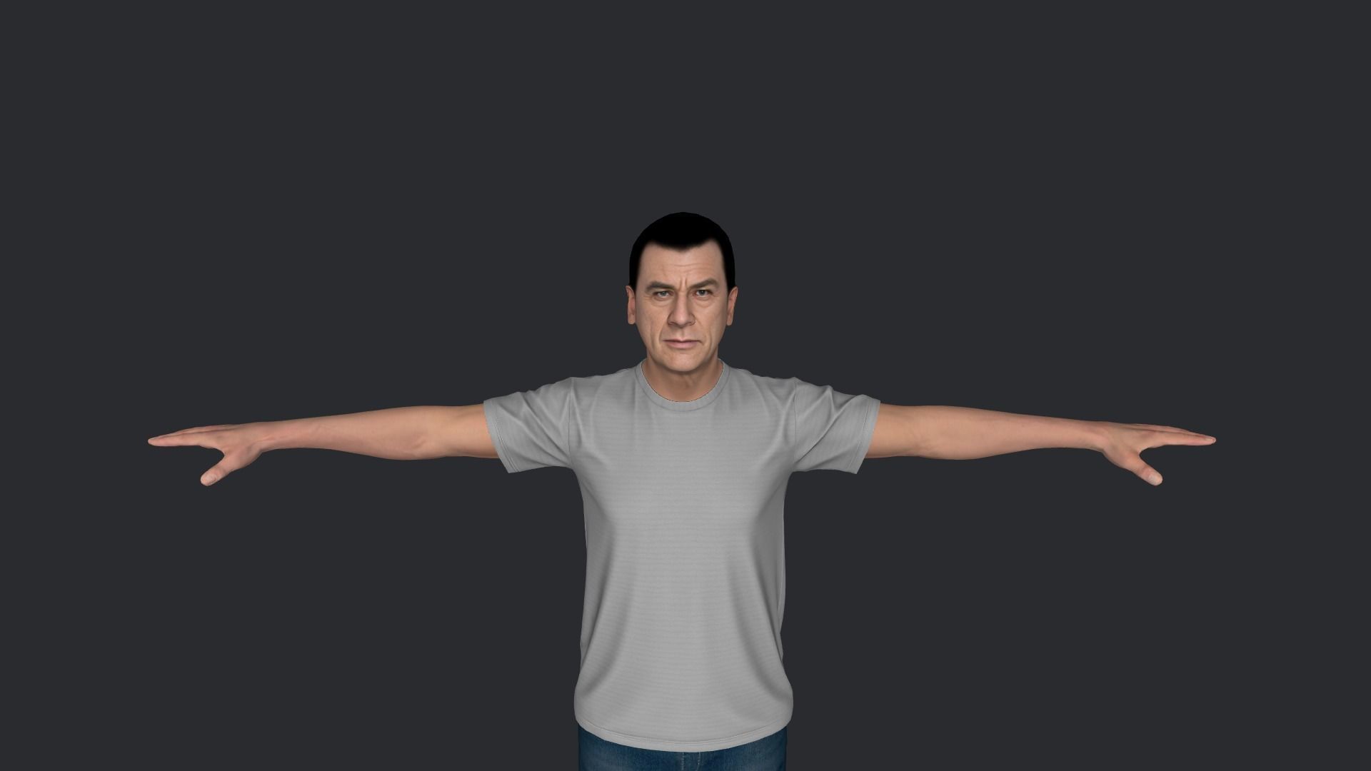 Van Damme Kickboxer Hyper Realistic Full Body Rigged Character 3D model_18